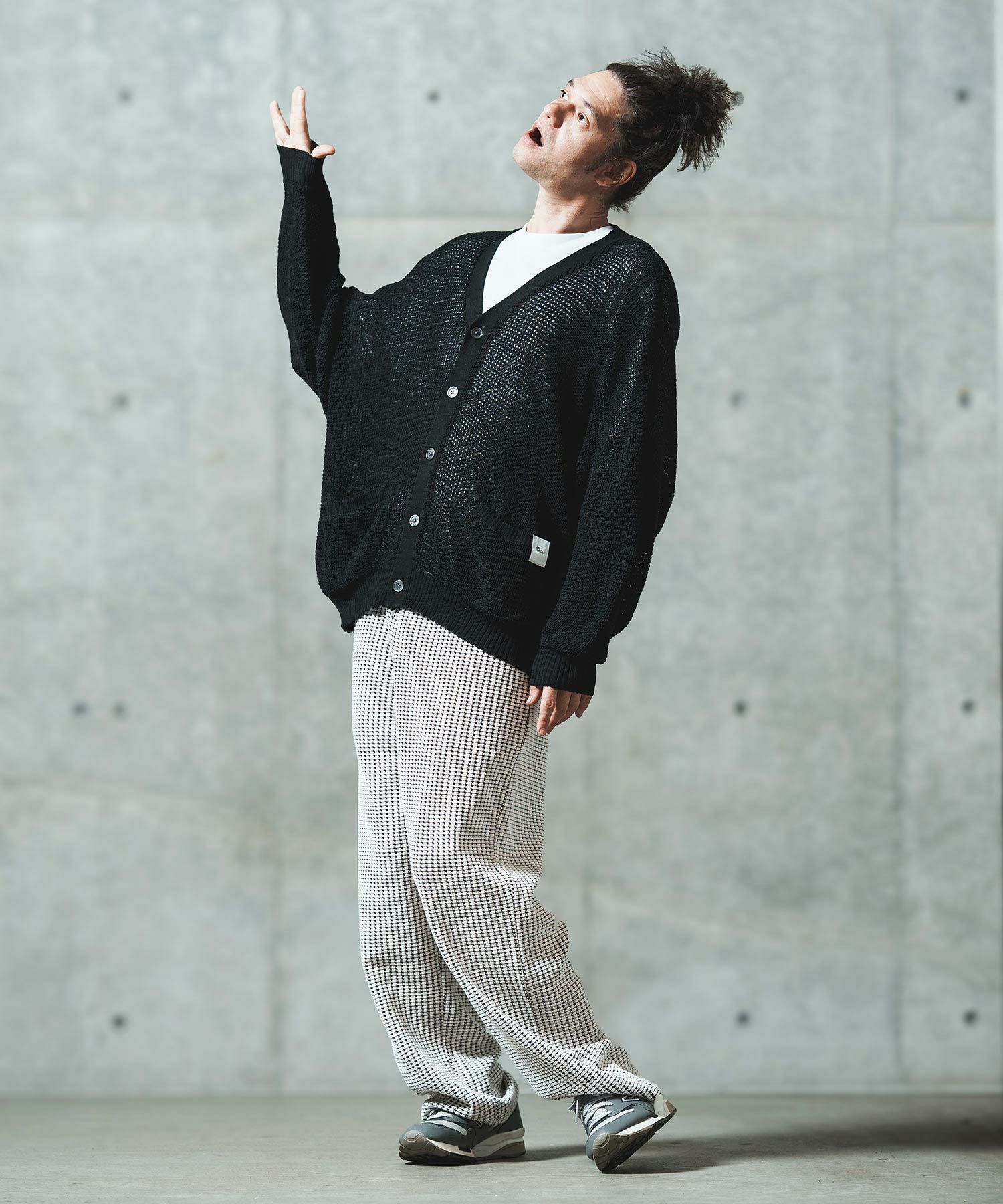 30%OFF【GLIMCLAP(グリムクラップ)】 Mesh knitting cardigan ニット