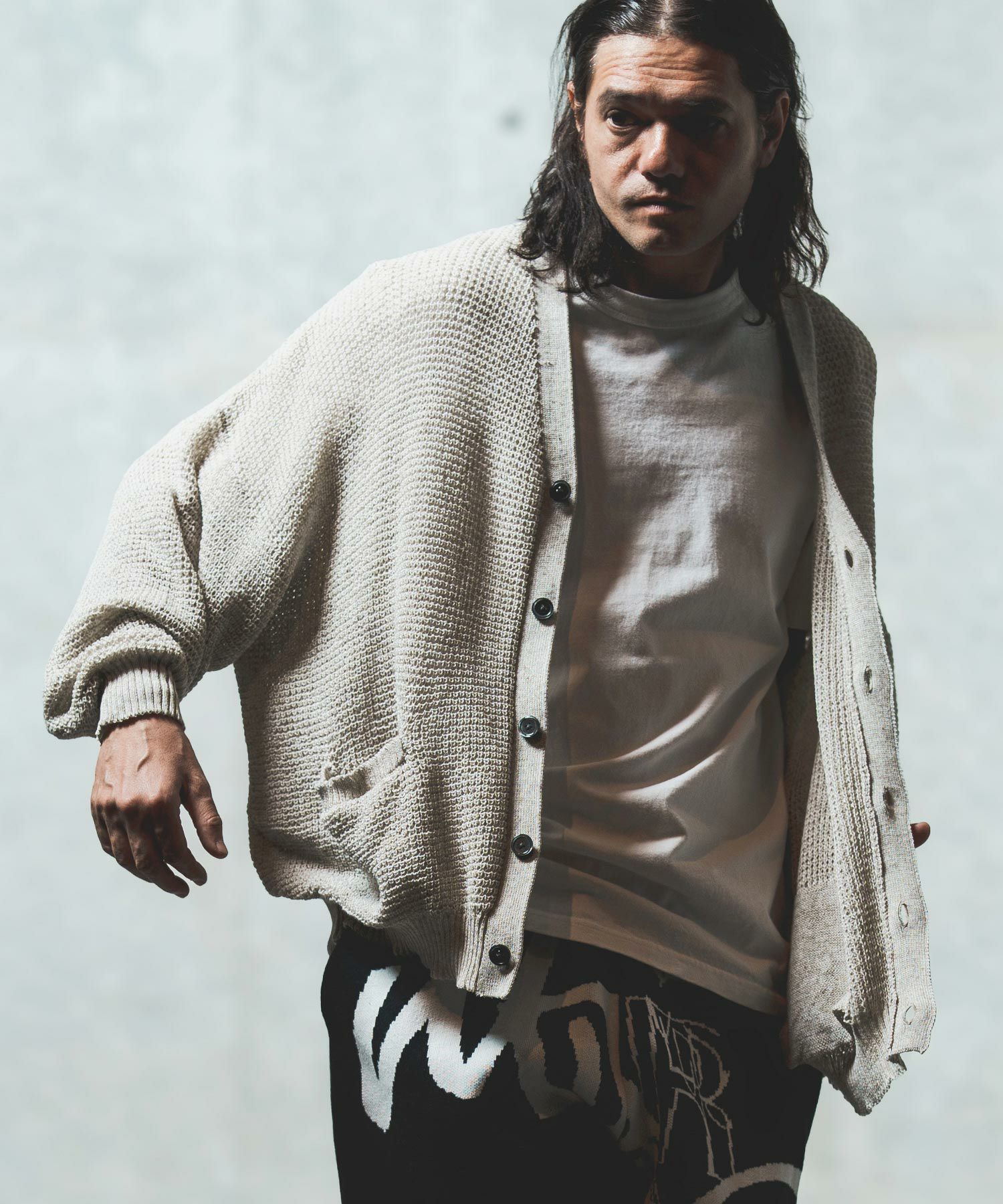 30%OFF【GLIMCLAP(グリムクラップ)】 Mesh knitting cardigan ニット