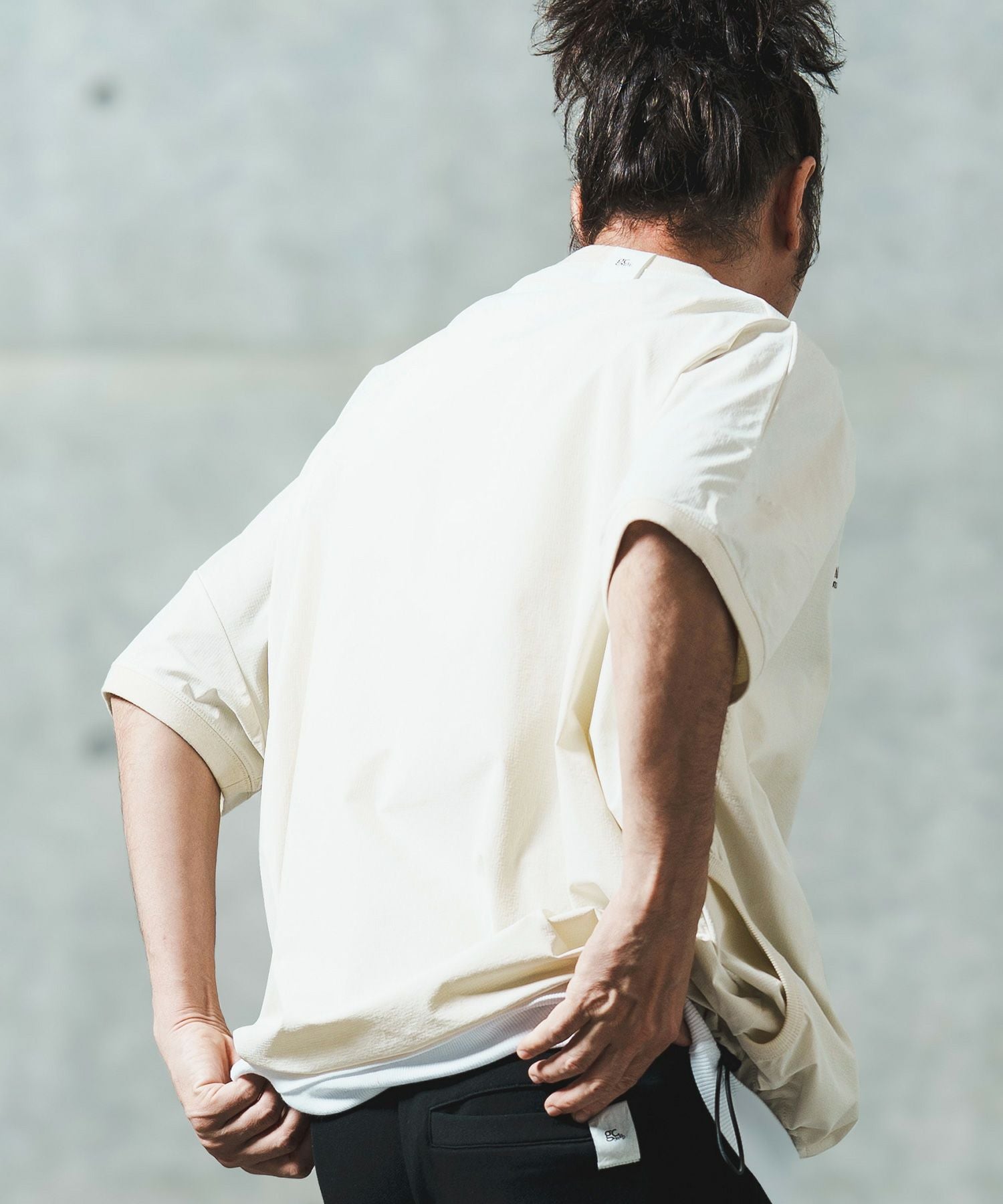 GLIMCLAP(グリムクラップ)】Mini-ripstop nylon fabric short-sleeve