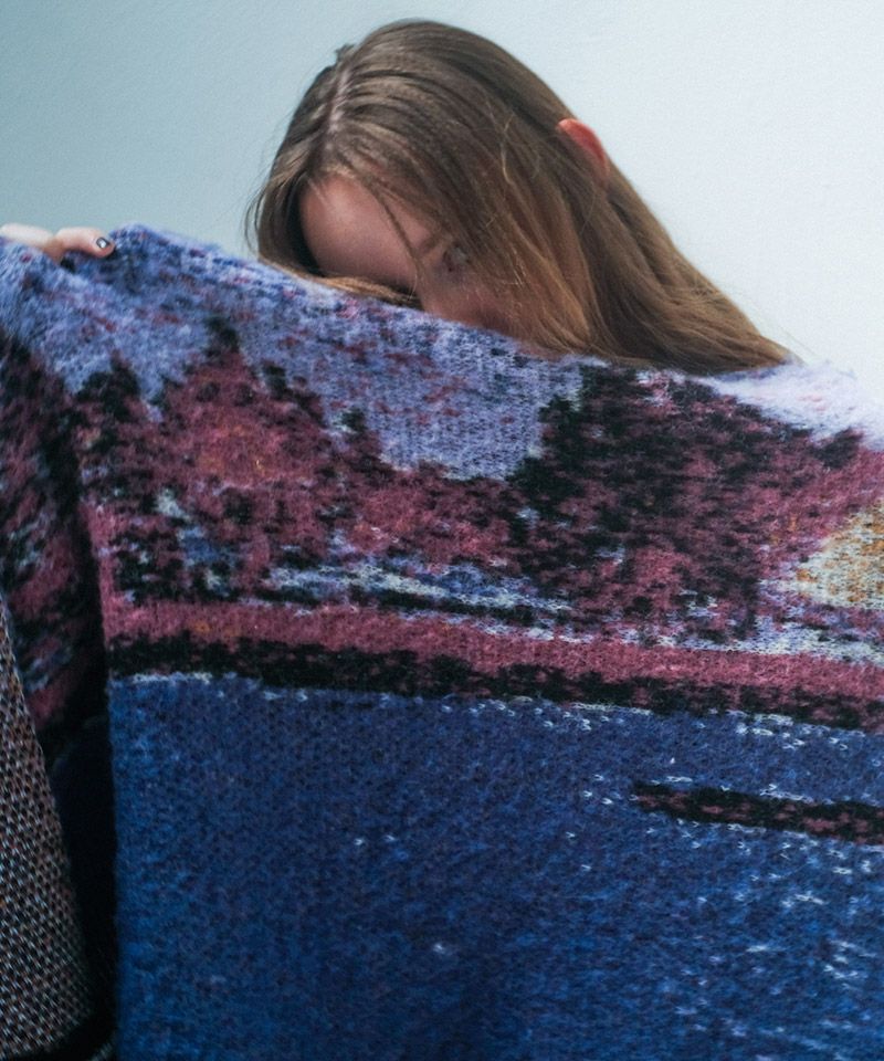 STOF(ストフ)】STAR MOHAIR KNIT BLANKET ニットブランケット ストール