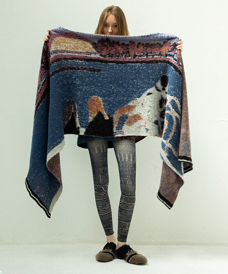 STOF(ストフ)】STAR MOHAIR KNIT BLANKET ニットブランケット ストール STOF(ストフ)】STAR MOHAIR KNIT BLANKET ニットブランケット ストール