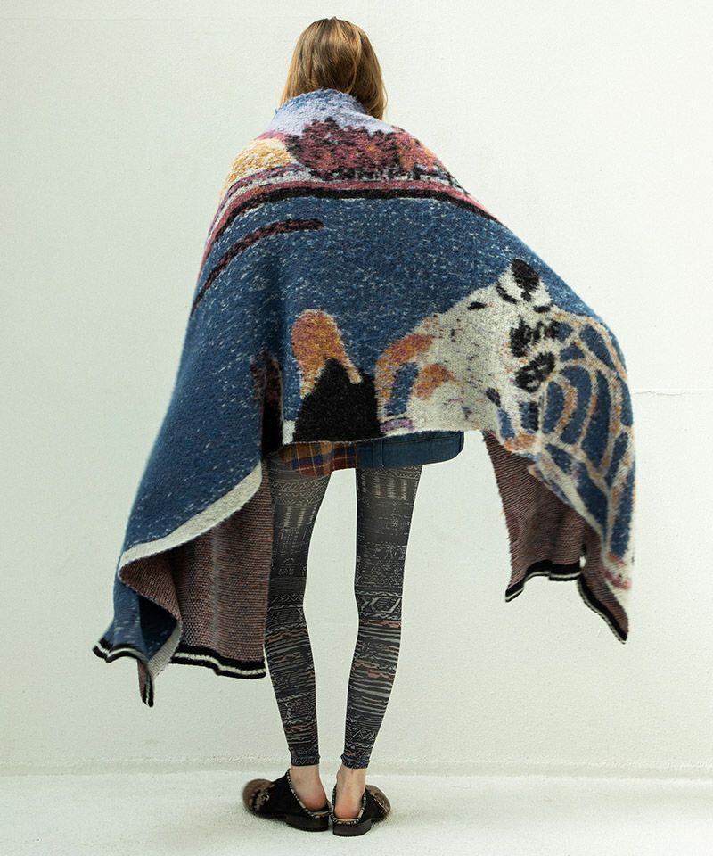 STOF(ストフ)】STAR MOHAIR KNIT BLANKET ニットブランケット ストール