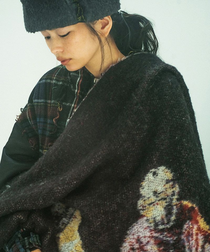 VINTAGE 100% MOHAIR BLANCKET ショール 超肉厚 vintage】モヘアニットショール オフホワイト マフラー ストール 昭和