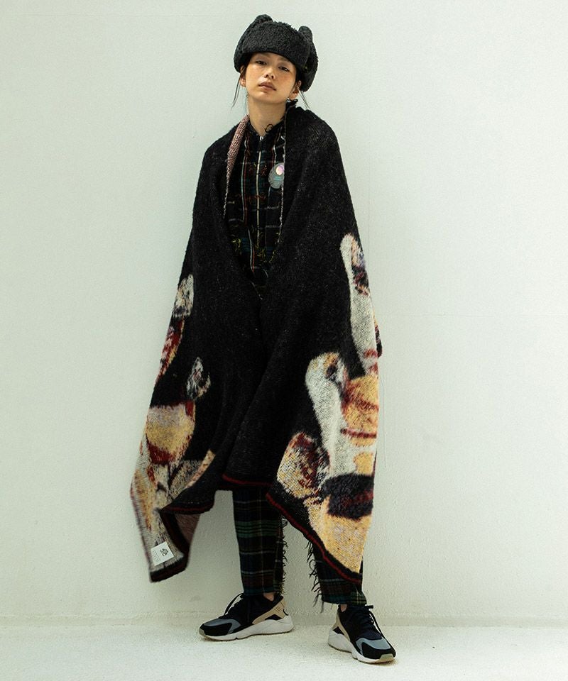 STOF(ストフ)】STAR MOHAIR KNIT BLANKET ニットブランケット ストール
