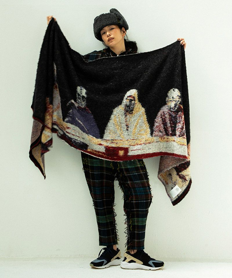 STOF(ストフ)】STAR MOHAIR KNIT BLANKET ニットブランケット ストール