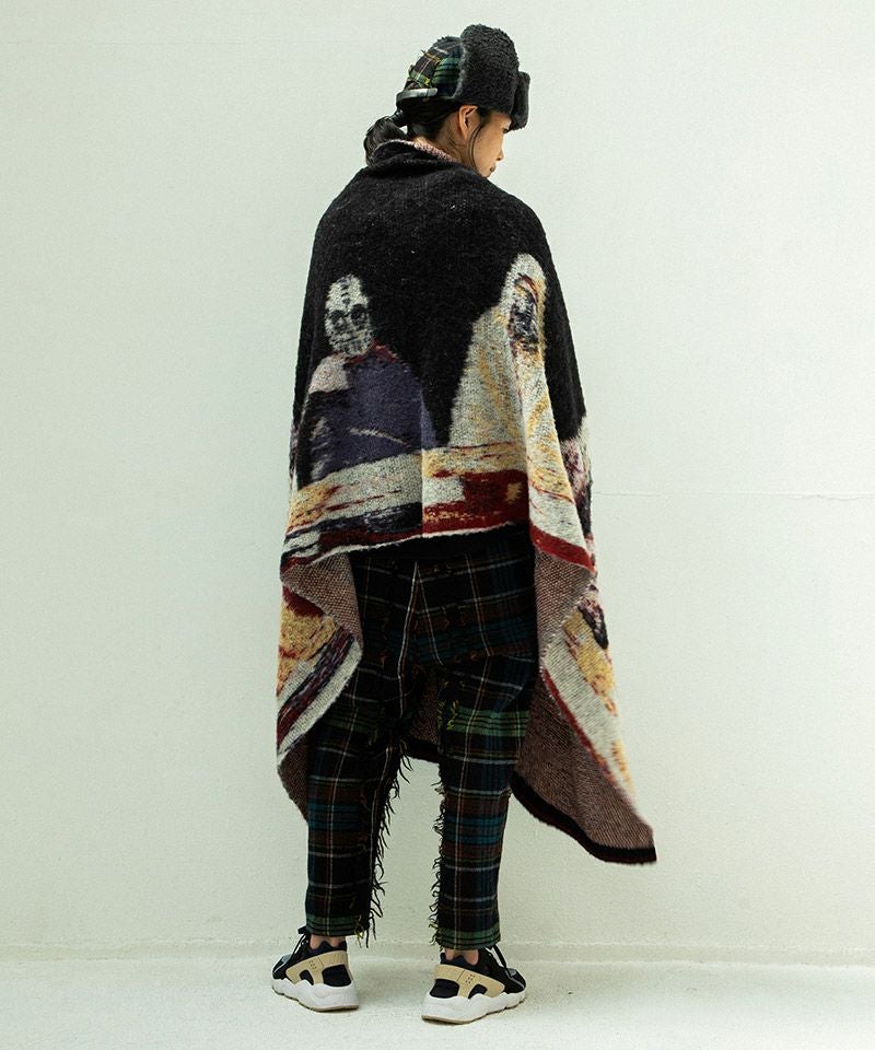 【新品タグ付き】STOFストフ ストール（Flagments JQstole) STOF(ストフ)】STAR MOHAIR KNIT BLANKET ニットブランケット ストール