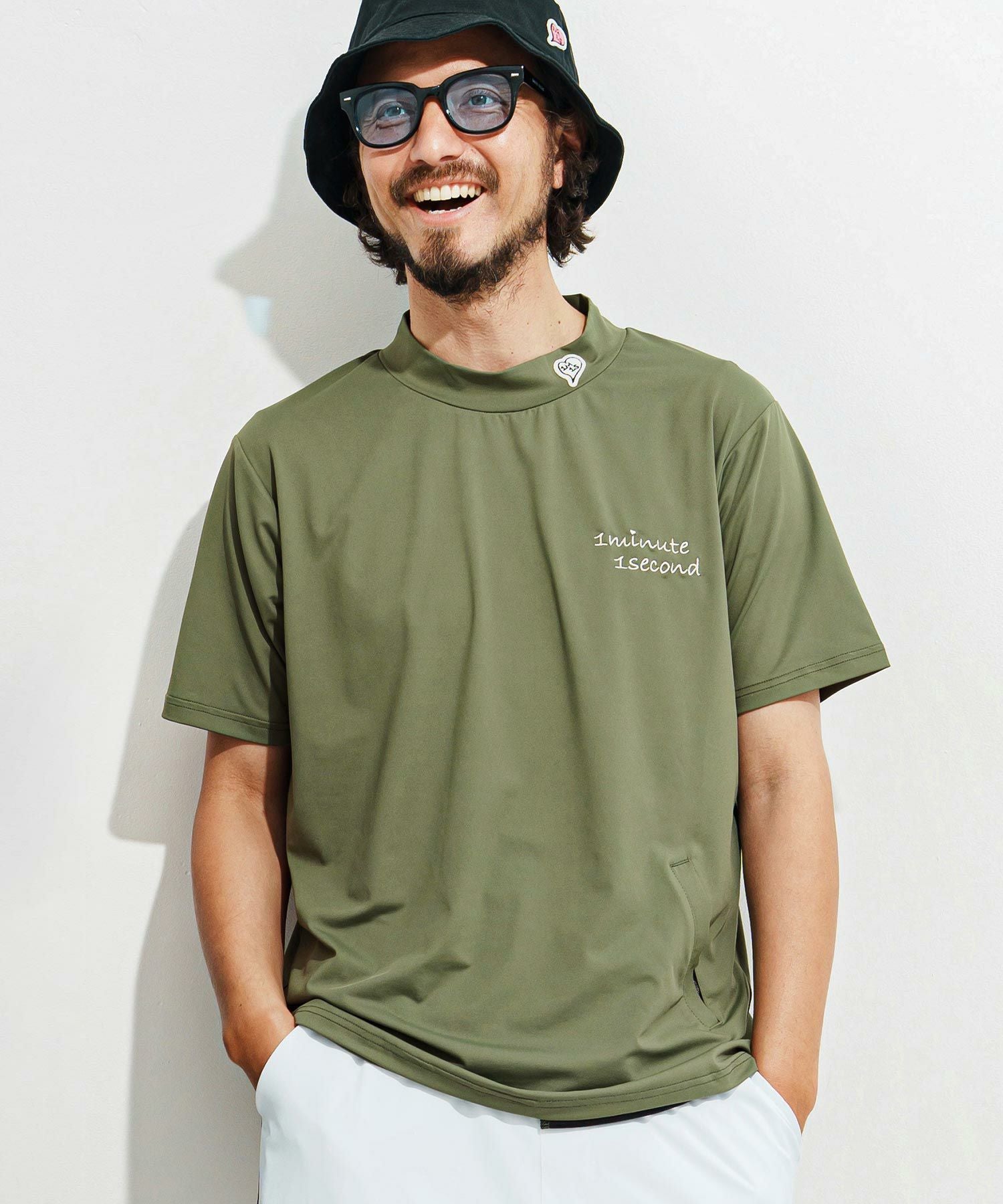 1minute1secondモックネックTシャツ(1M25N160) 1minute 1second(ワンミニットワンセカンド)】1 Pocket embroidery