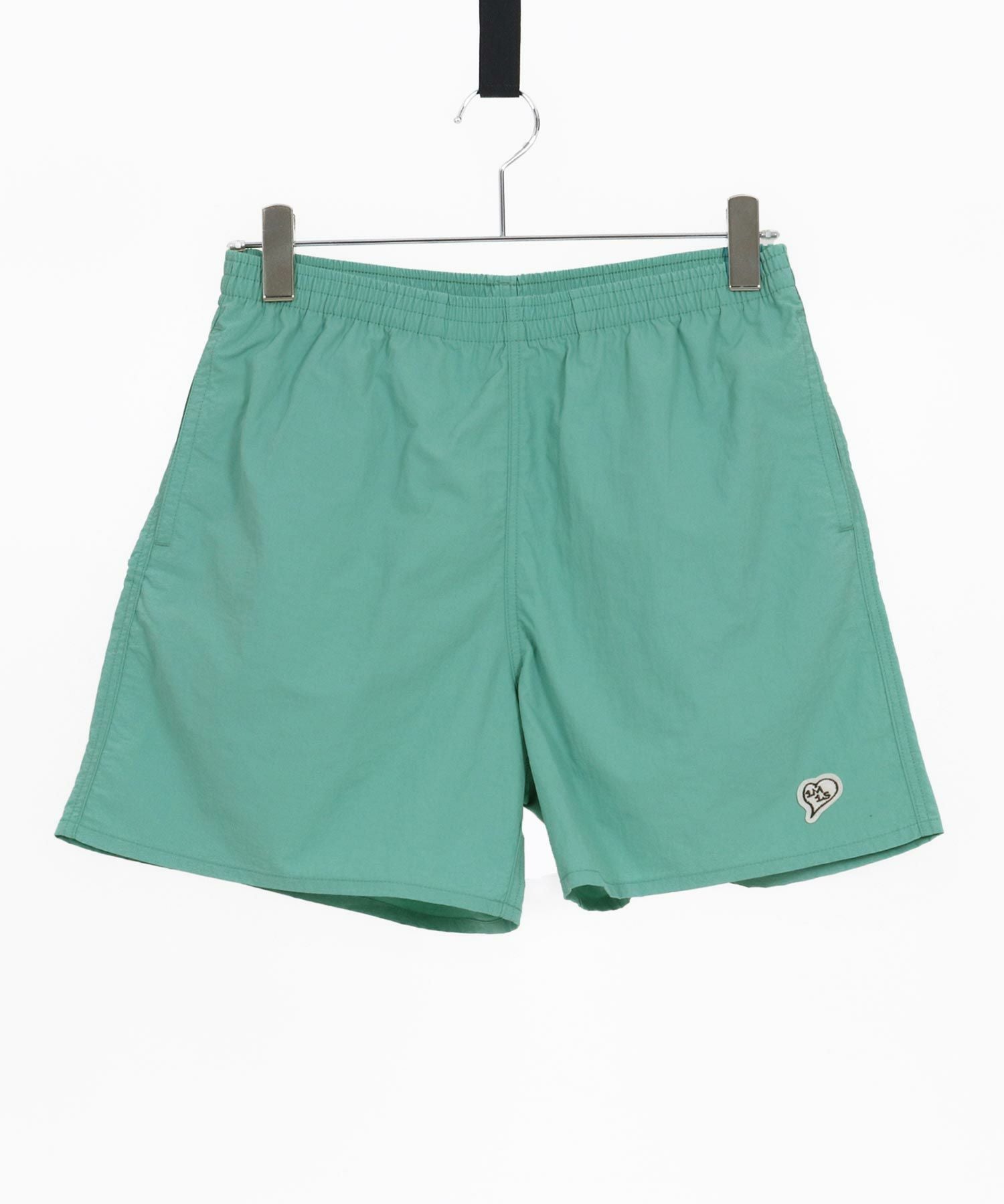 定価1.5万 ワンミニットワンセカンド nylon swim shorts 1minute 1second(ワンミニットワンセカンド)】heart patch shrink