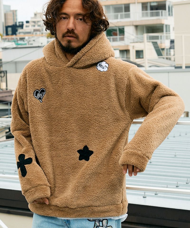 【即発送】XL STUD MUFFIN パッチ パーカー 完売品 スカル ブルー STUD MUFFIN(スタッドマフィン)】TC裏毛起毛 カートベアボアパッチ