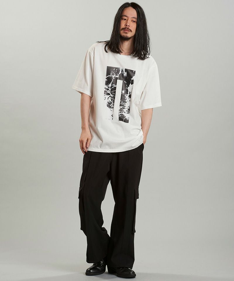 [NOiD] Tシャツ Mサイズ　白 NO ID.（ノーアイディー） tシャツ 「NO ID.」No Stitch Big T-Shirt
