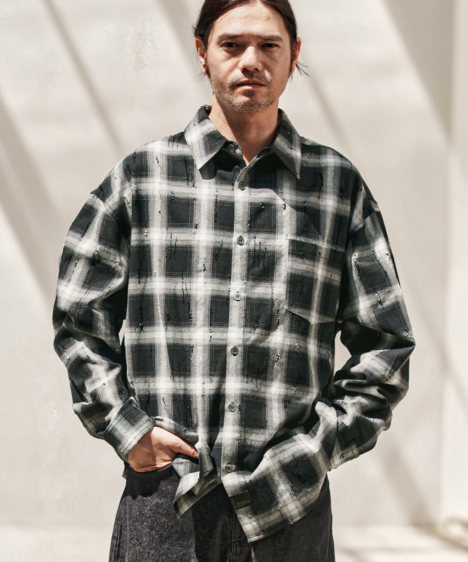 CAMBIO(カンビオ)】Fringe Stripe Shirts ストライプシャツ(PF-261-010