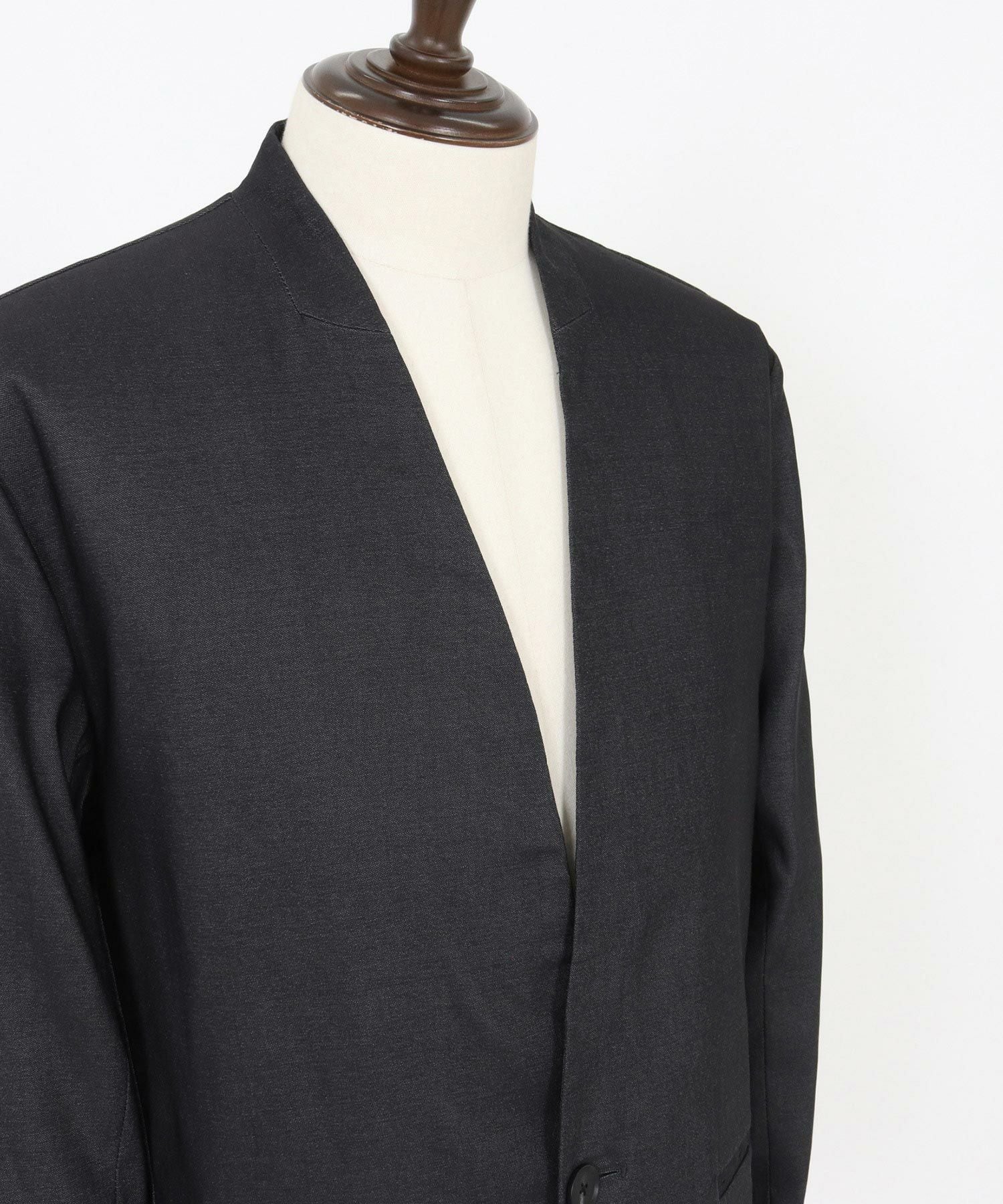 30%OFF【CAMBIO(カンビオ)】デニムライクノーカラージャケット