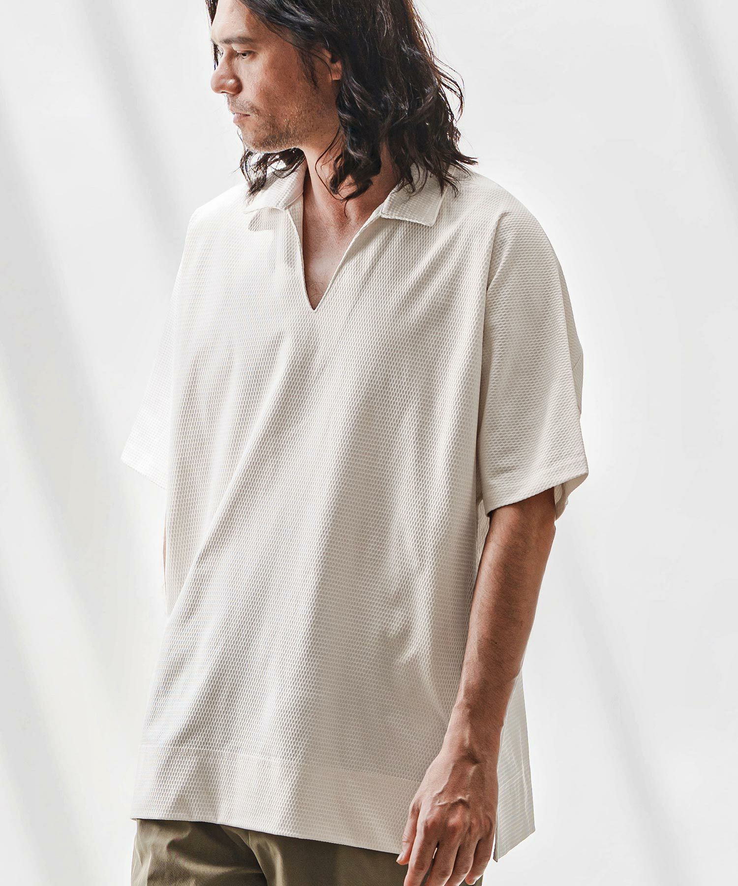 50%OFF【CAMBIO(カンビオ)】ハニカムスキッパーポロシャツ | CAMBIO