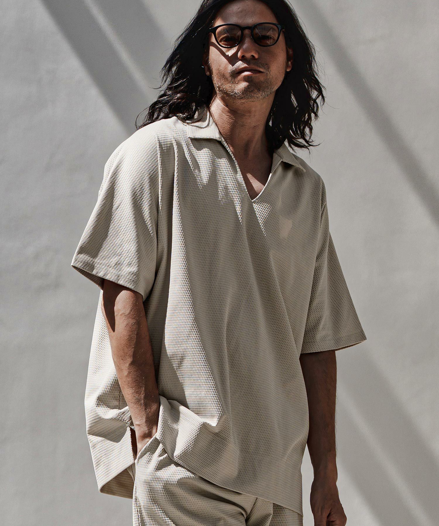 50%OFF【CAMBIO(カンビオ)】ハニカムスキッパーポロシャツ | CAMBIO