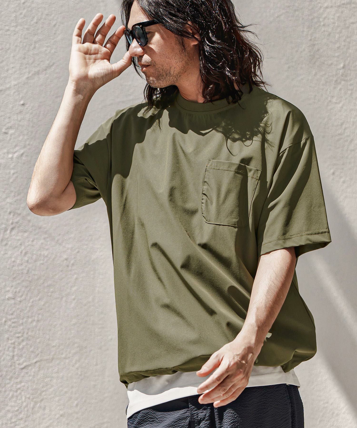 30%OFF【CAMBIO(カンビオ)】ドローコード付き接触冷感Tシャツ | CAMBIO
