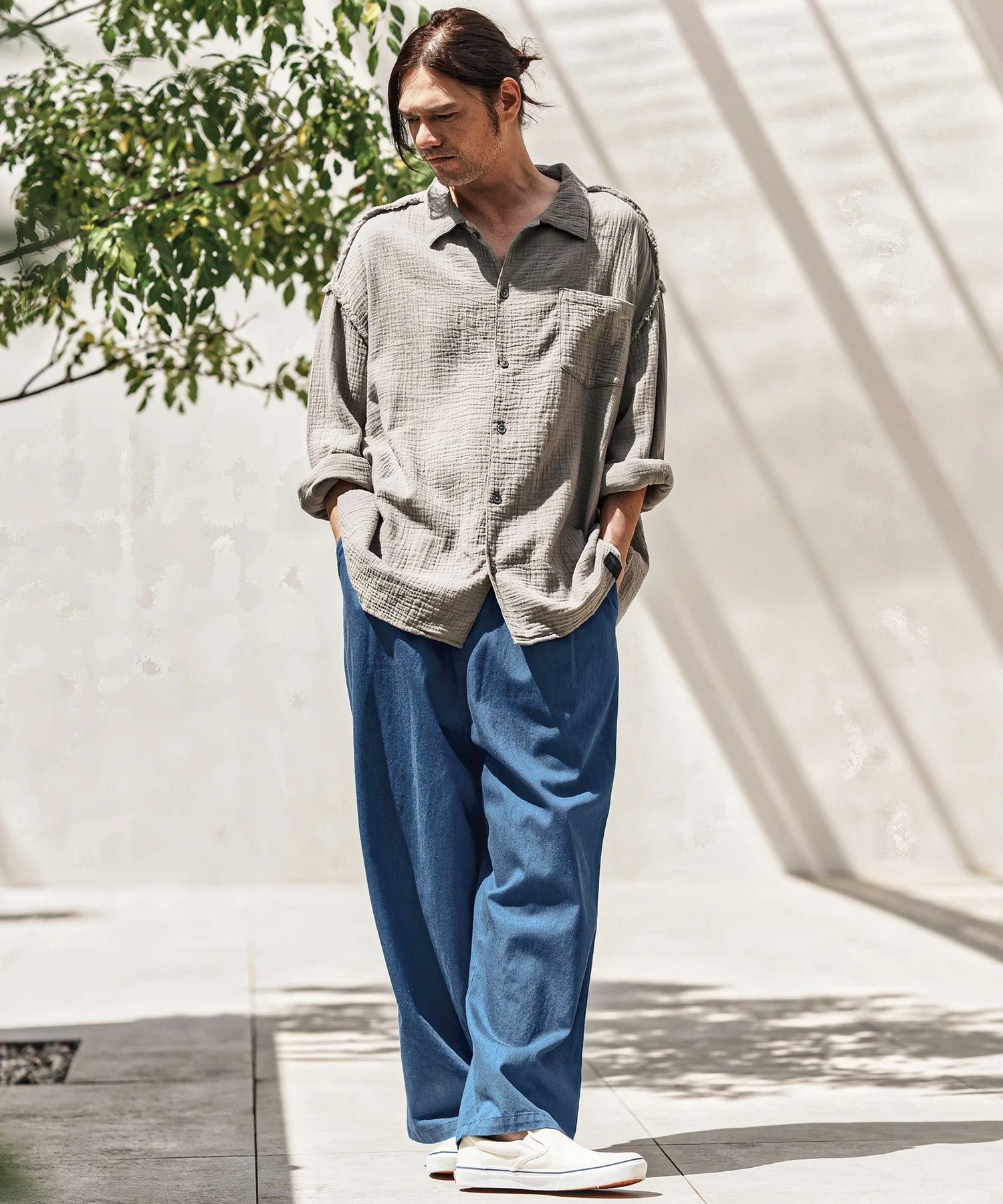 30%OFF【CAMBIO(カンビオ)】7.5OZデニムイージータックパンツ | CAMBIO