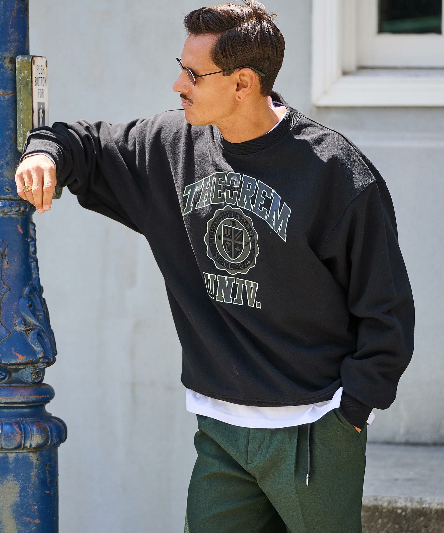 50%OFF【THEOREM(セオレム)】Printed College Sweat スウェット(TRM25