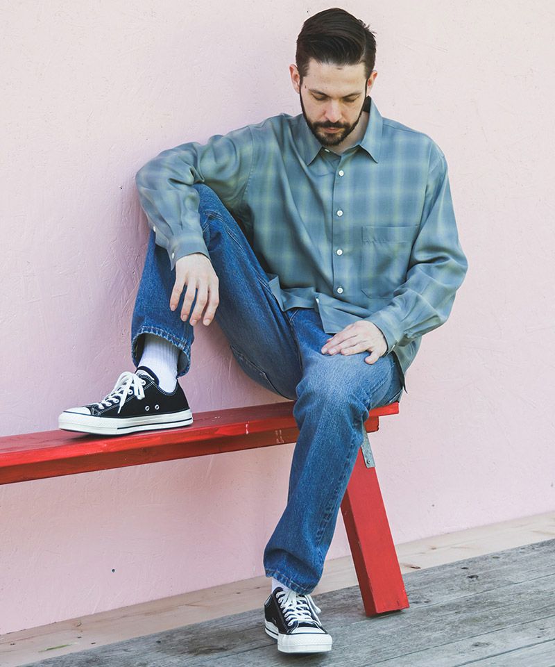 50%OFF【MROLIVE(ミスターオリーブ)】TENCEL CHECK - SQUARE REGULAR