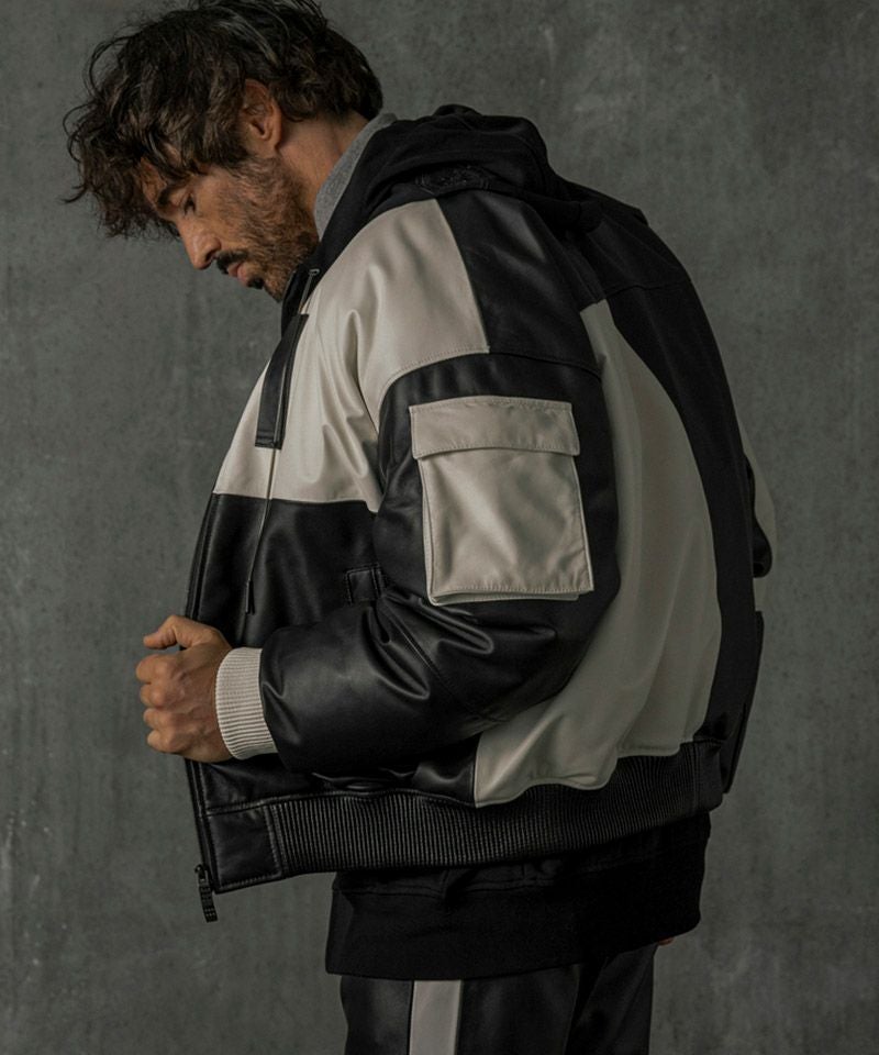 30%OFF【C DIEM(カルペディエム)】Oversize Leather MA-1 レザー