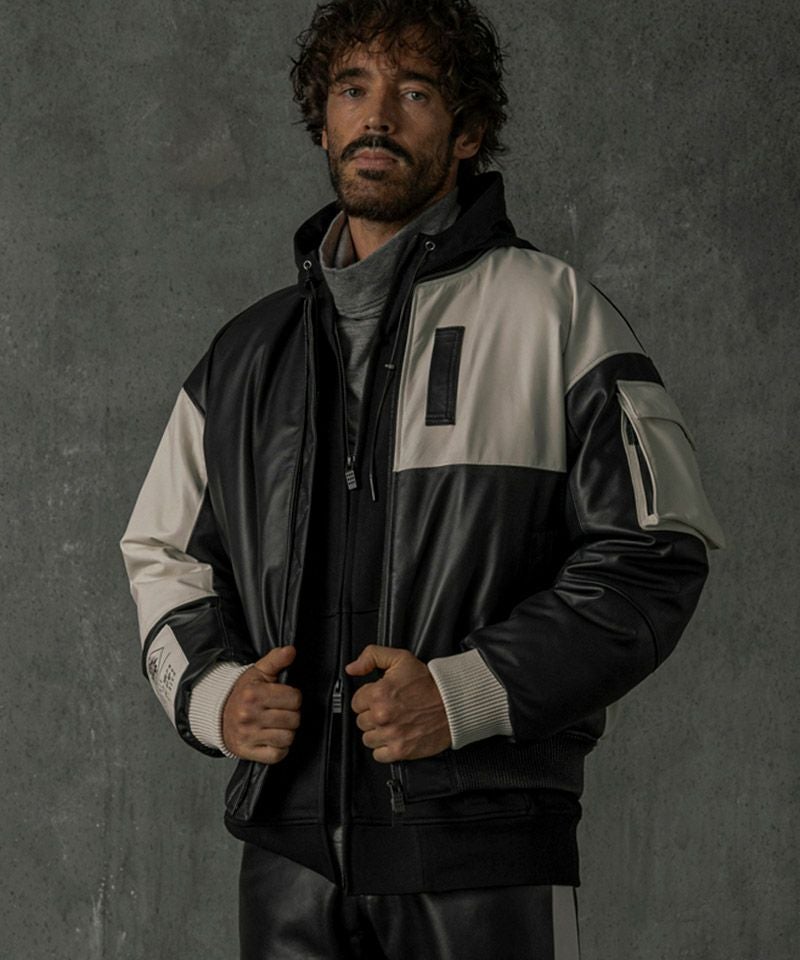 30%OFF【C DIEM(カルペディエム)】Oversize Leather MA-1 レザー