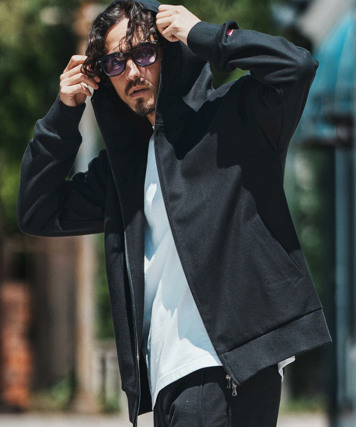 felkod(フィルコッド)】Soft Drape Zip Up Parka ジップパーカー