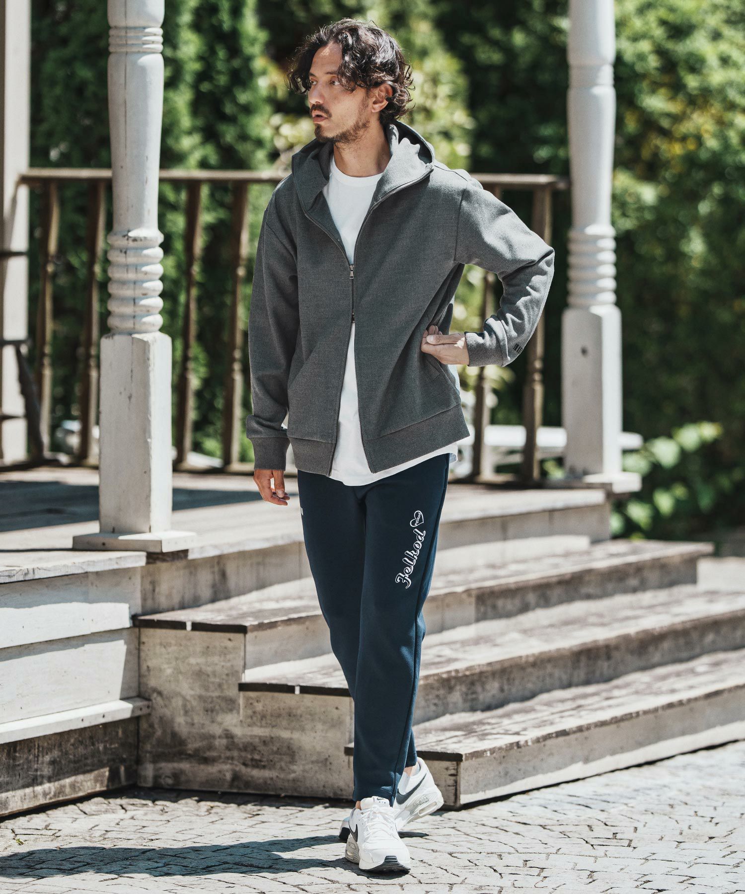 felkod(フィルコッド)】Soft Drape Zip Up Parka ジップパーカー