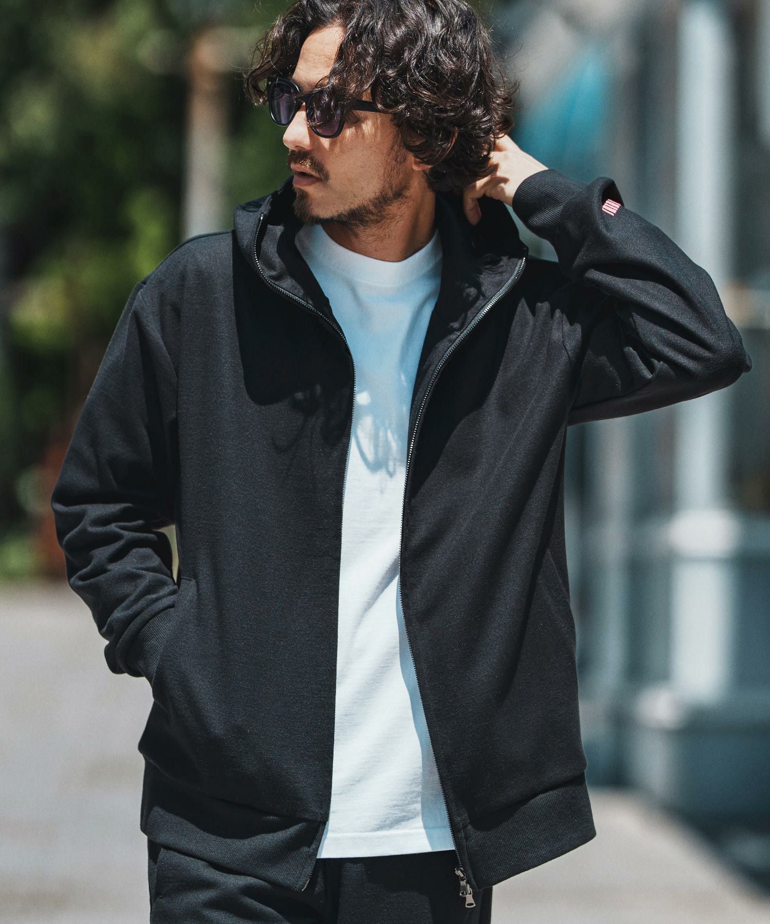 felkod(フィルコッド)】Soft Drape Zip Up Parka ジップパーカー