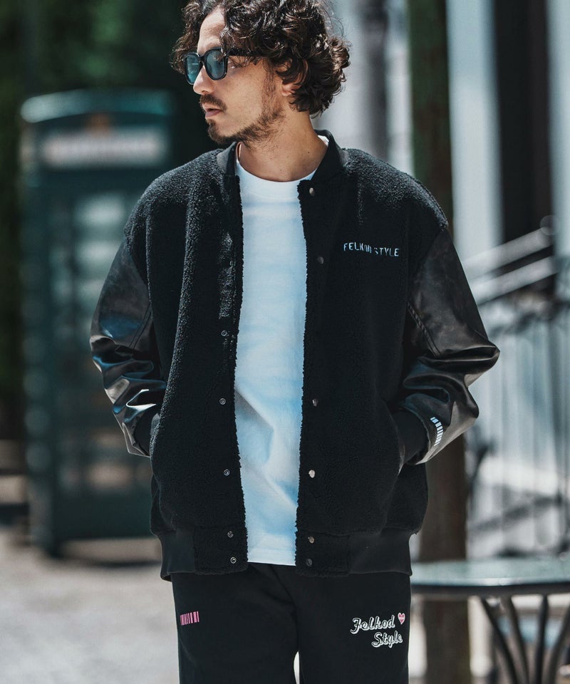 felkod(フィルコッド)】Soft Boa Stadium Jumper スタジアムジャンパー 