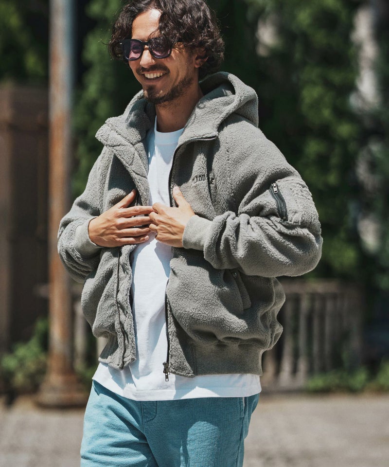 felkod(フィルコッド)】Soft Boa Hooded MA-1 MA-1ジャケット 