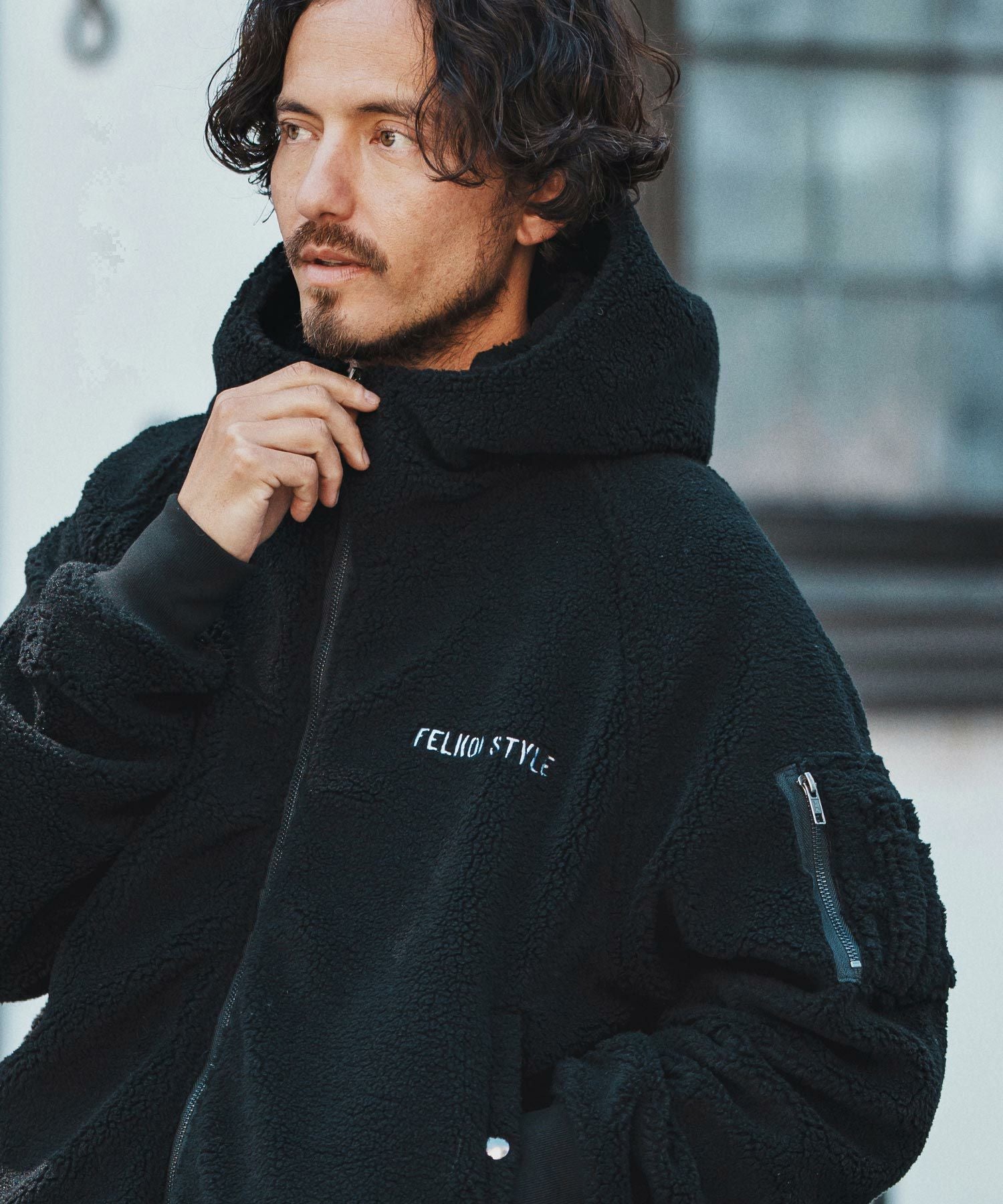 felkod(フィルコッド)】Soft Boa Hooded MA-1 MA-1ジャケット