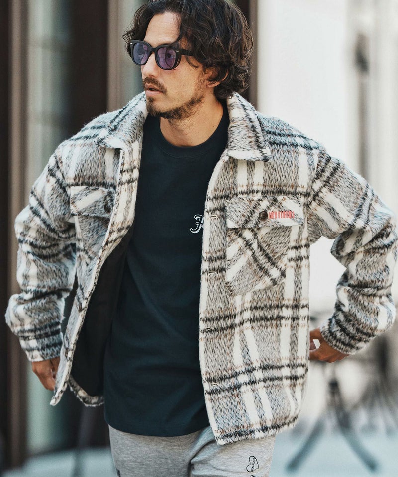 felkod(フィルコッド)】Shaggy Check CPO Jacket シャギージャケット 