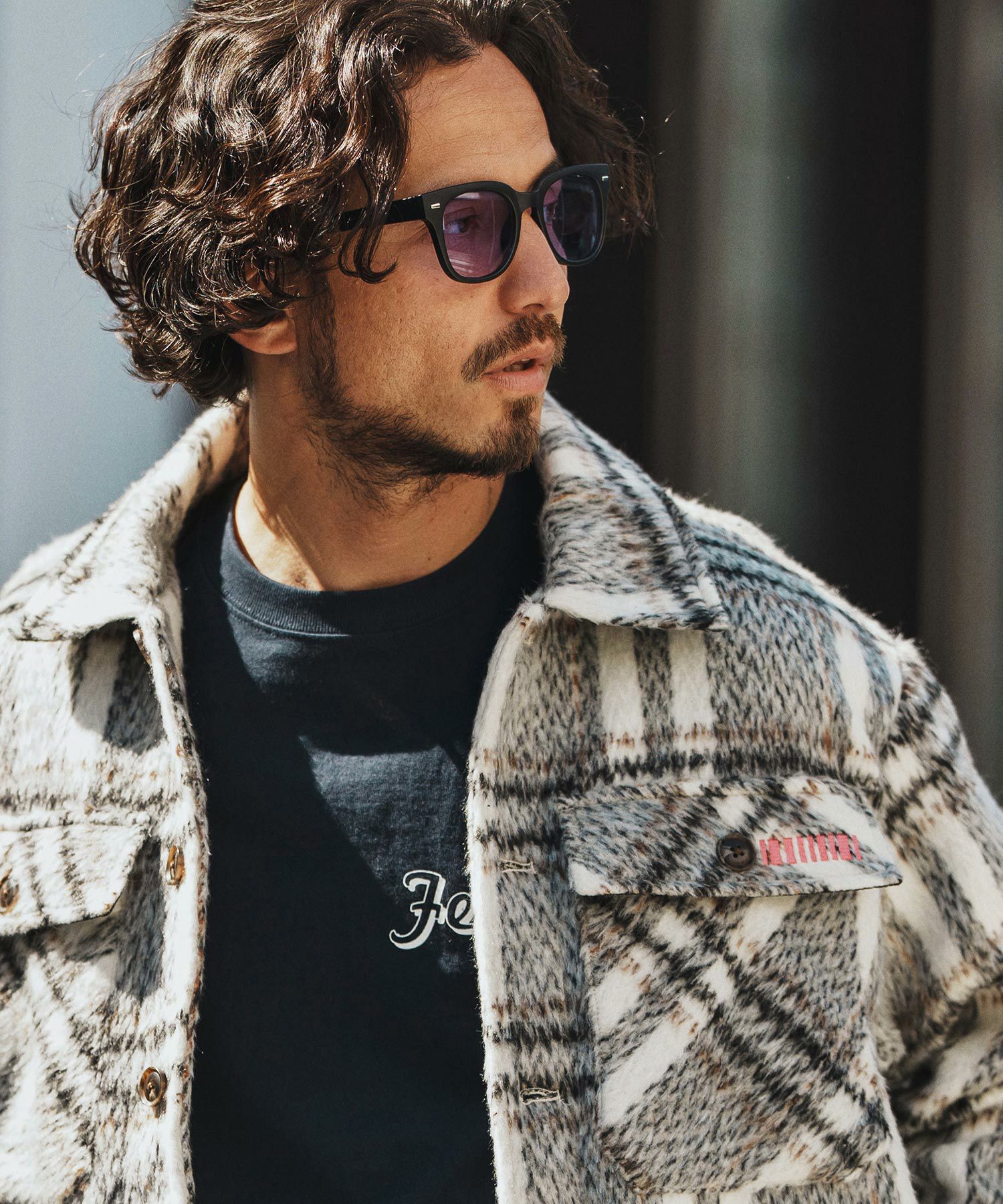 felkod(フィルコッド)】Shaggy Check CPO Jacket シャギージャケット