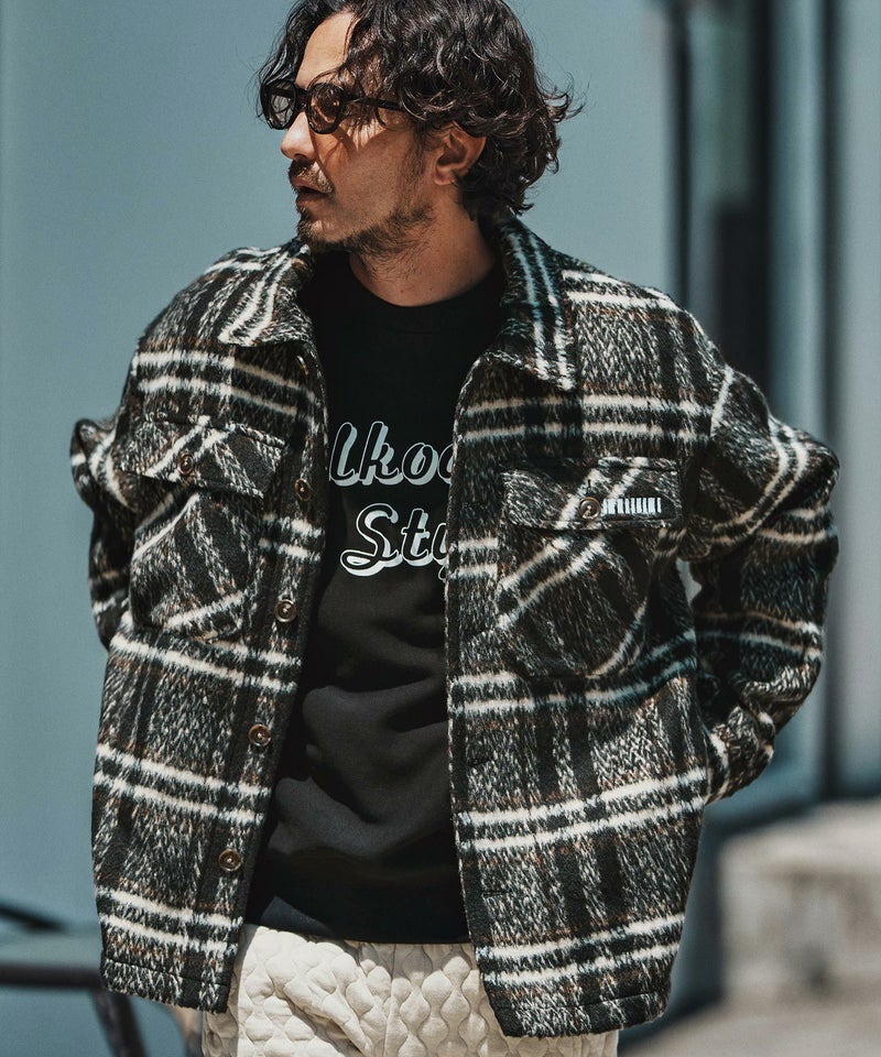 felkod(フィルコッド)】Shaggy Check CPO Jacket シャギージャケット 