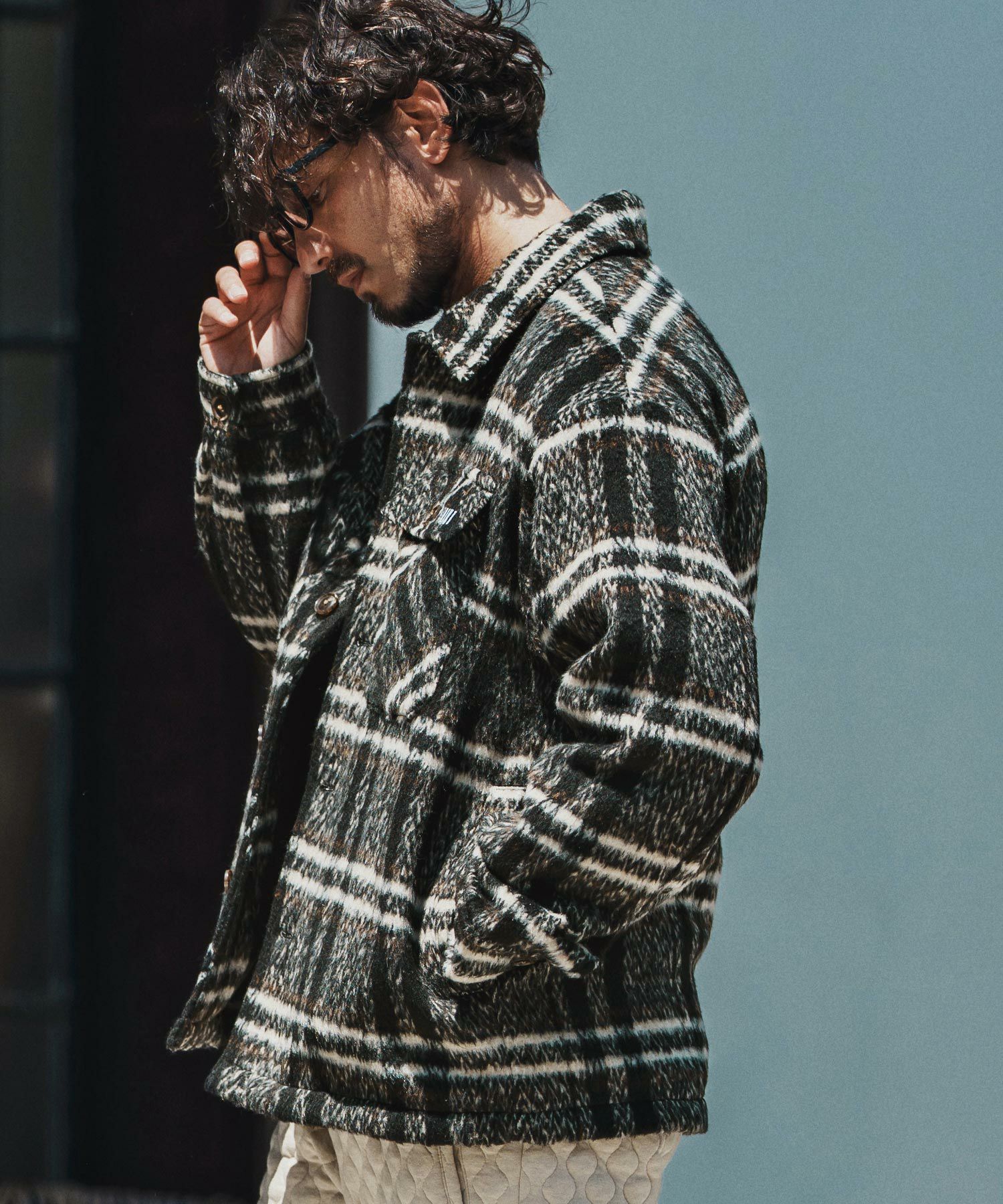 felkod(フィルコッド)】Shaggy Check CPO Jacket シャギージャケット