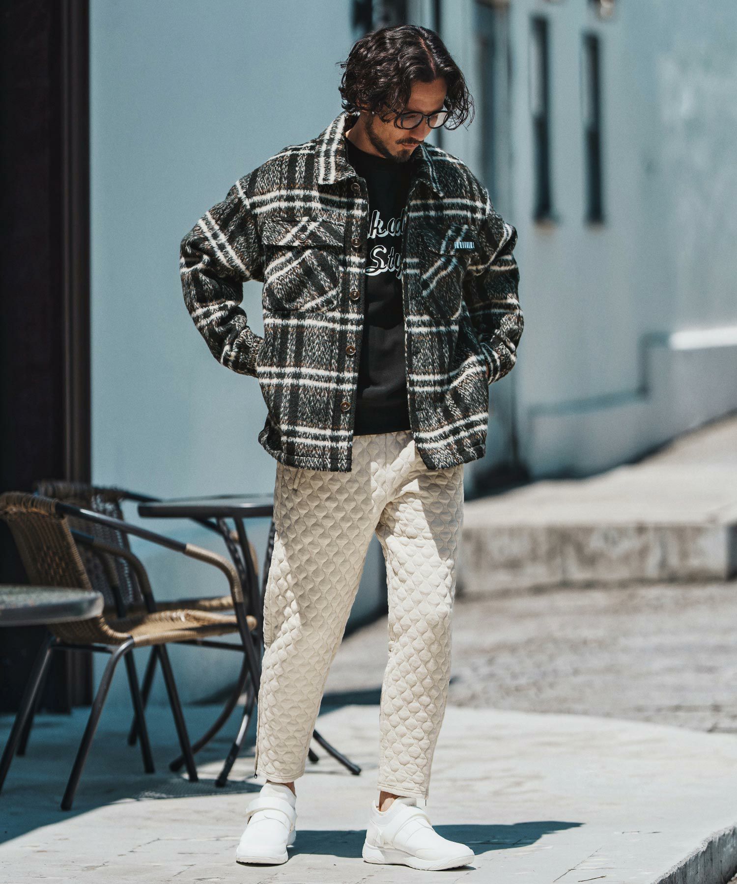 felkod(フィルコッド)】Shaggy Check CPO Jacket シャギージャケット