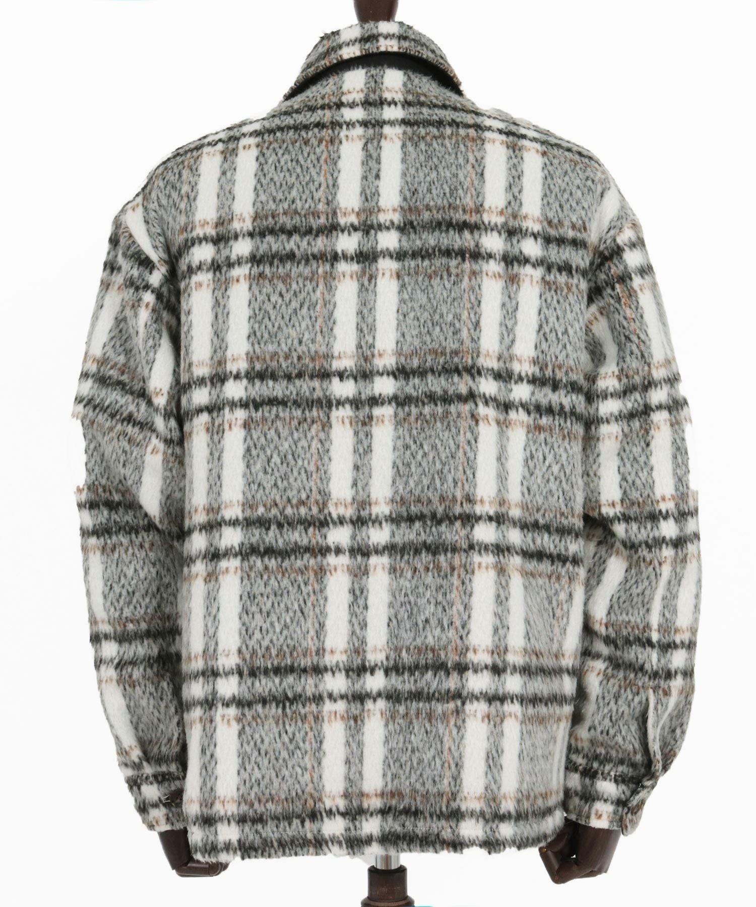 felkod(フィルコッド)】Shaggy Check CPO Jacket シャギージャケット felkod(フィルコッド)】Shaggy Check CPO Jacket シャギージャケット