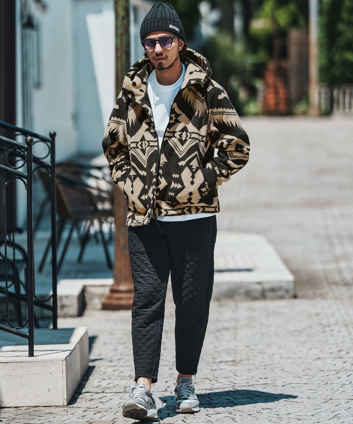felkod(フィルコッド)】Ortega Pattern Fleece Parka フリースパーカー