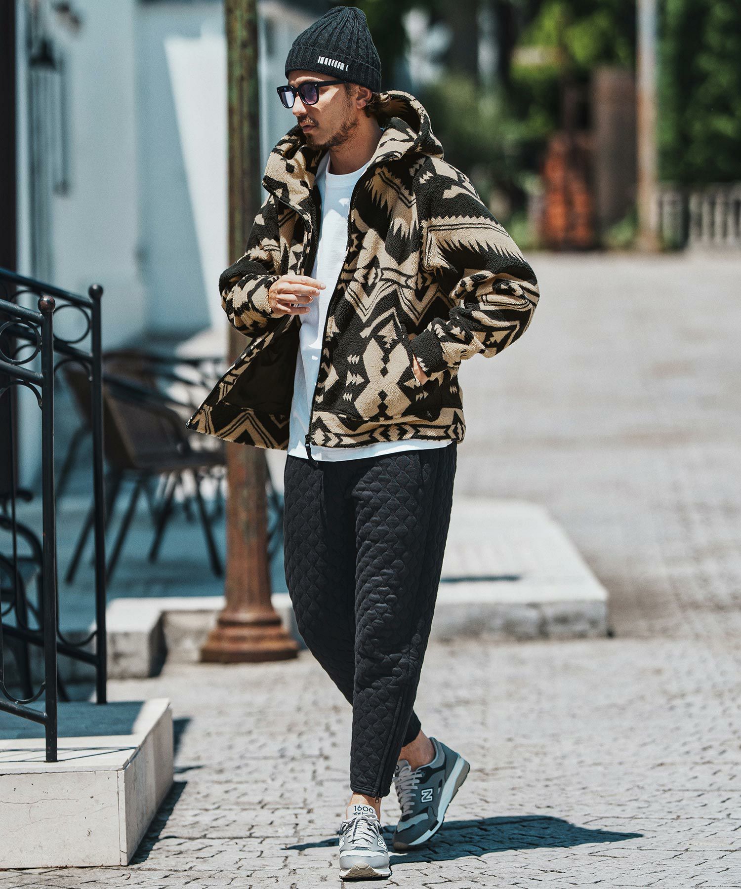 felkod(フィルコッド)】Ortega Pattern Fleece Parka フリースパーカー