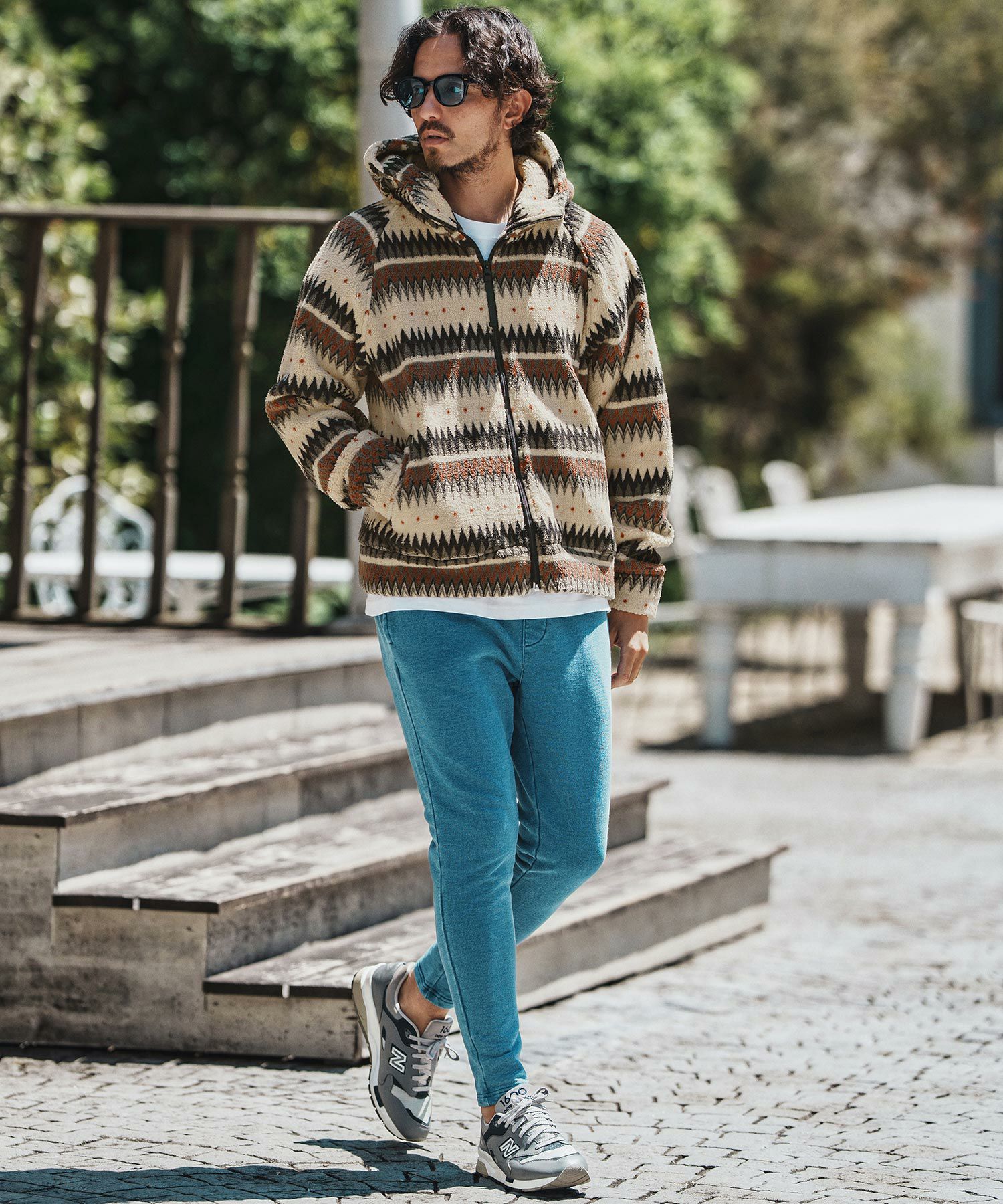 felkod(フィルコッド)】Ortega Pattern Fleece Parka フリースパーカー