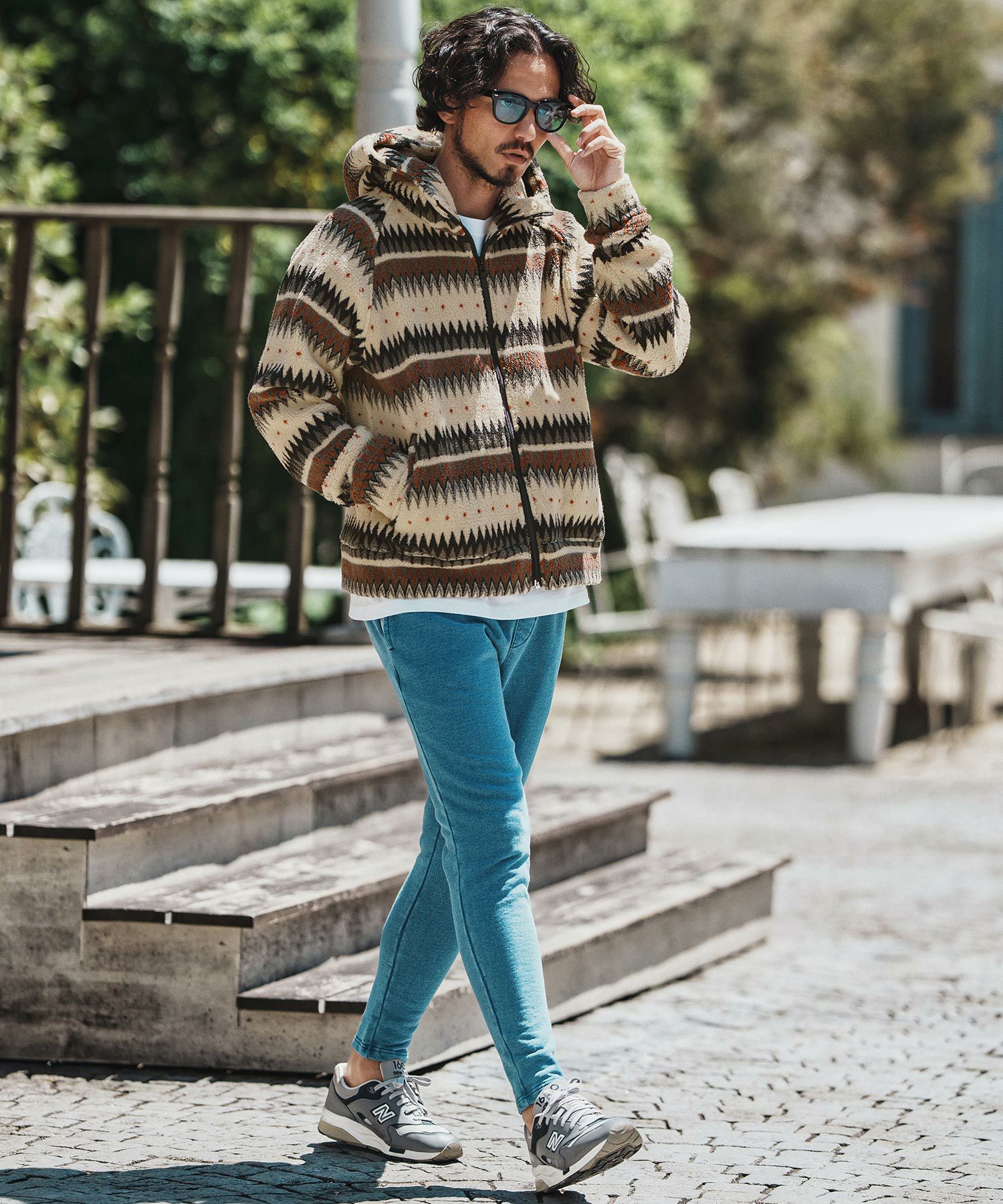 felkod(フィルコッド)】Ortega Pattern Fleece Parka フリースパーカー