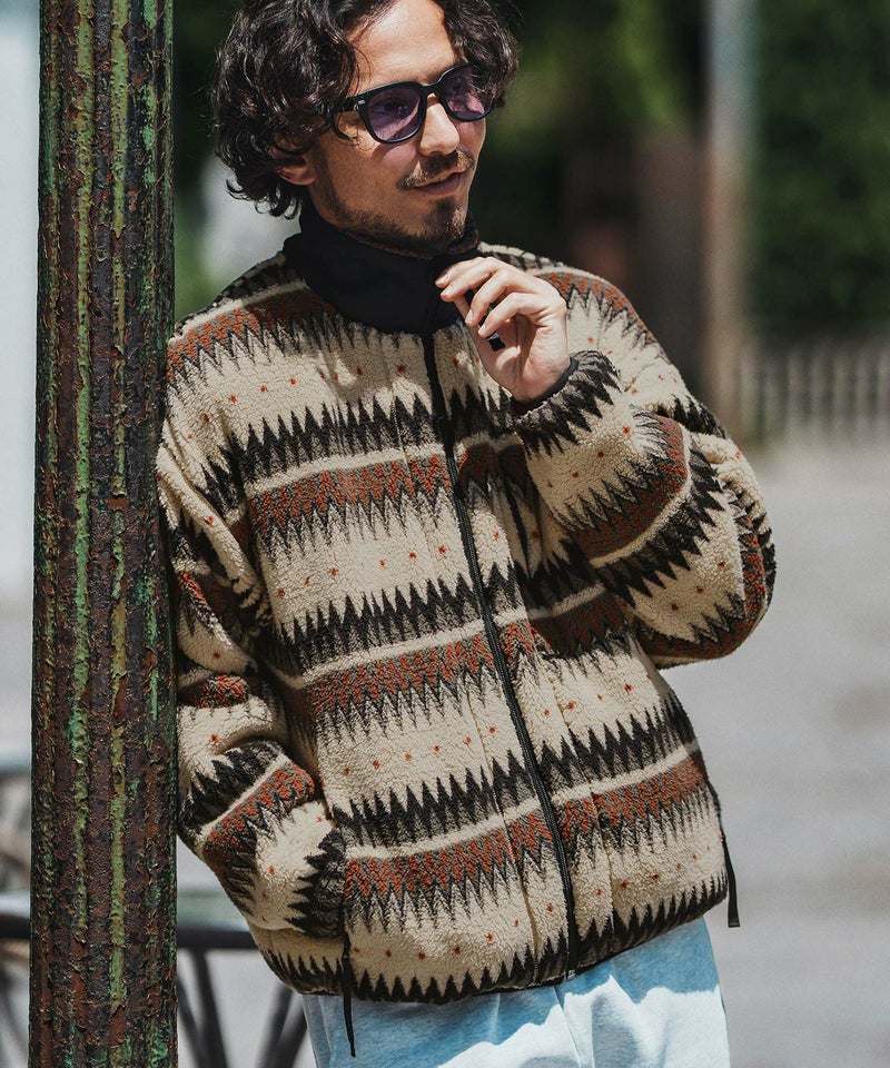 felkod(フィルコッド)】Ortega Pattern Fleece Blouson フリース 