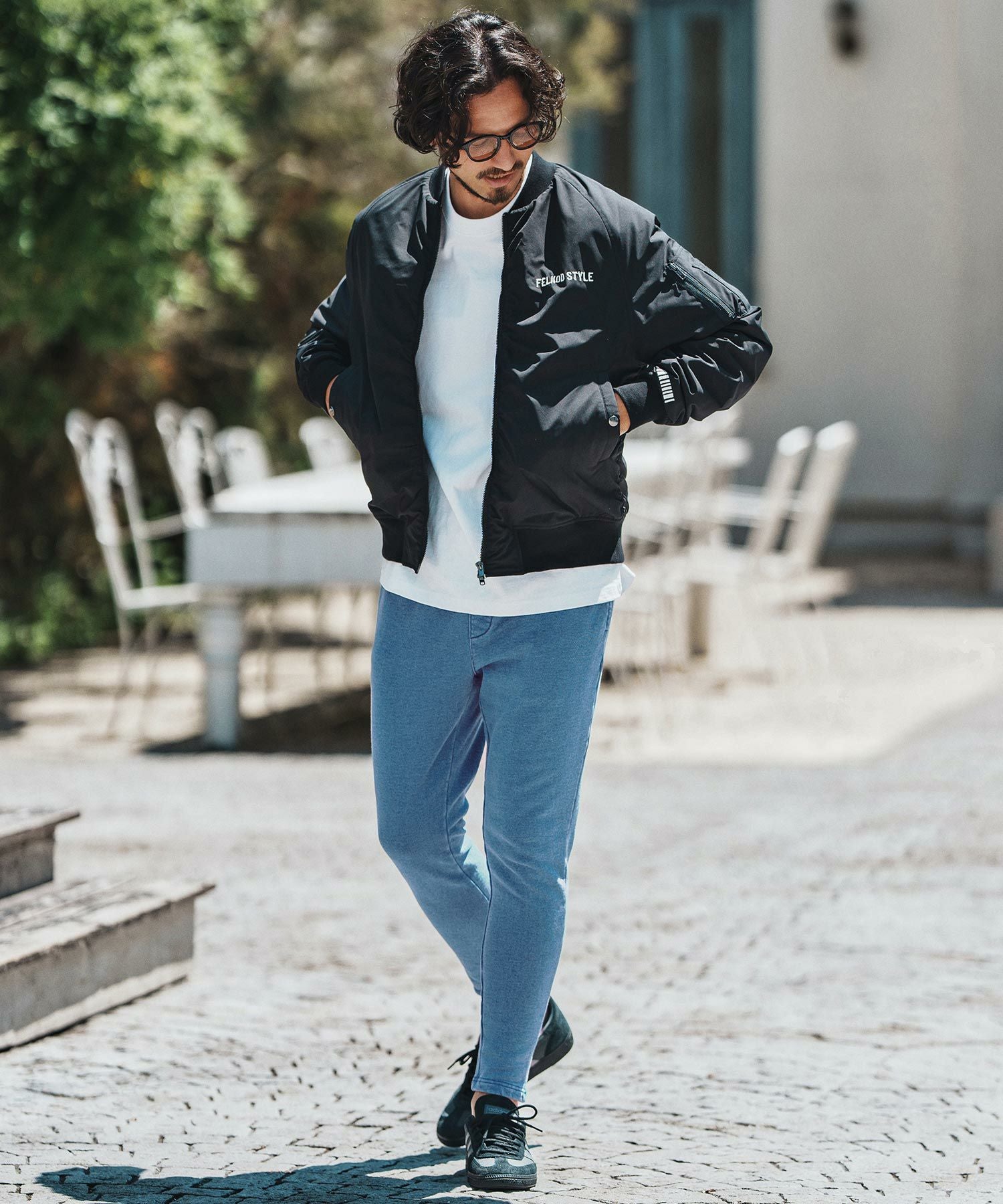 felkod(フィルコッド)】 Knit Denim Spindle Pants スピンドルパンツ