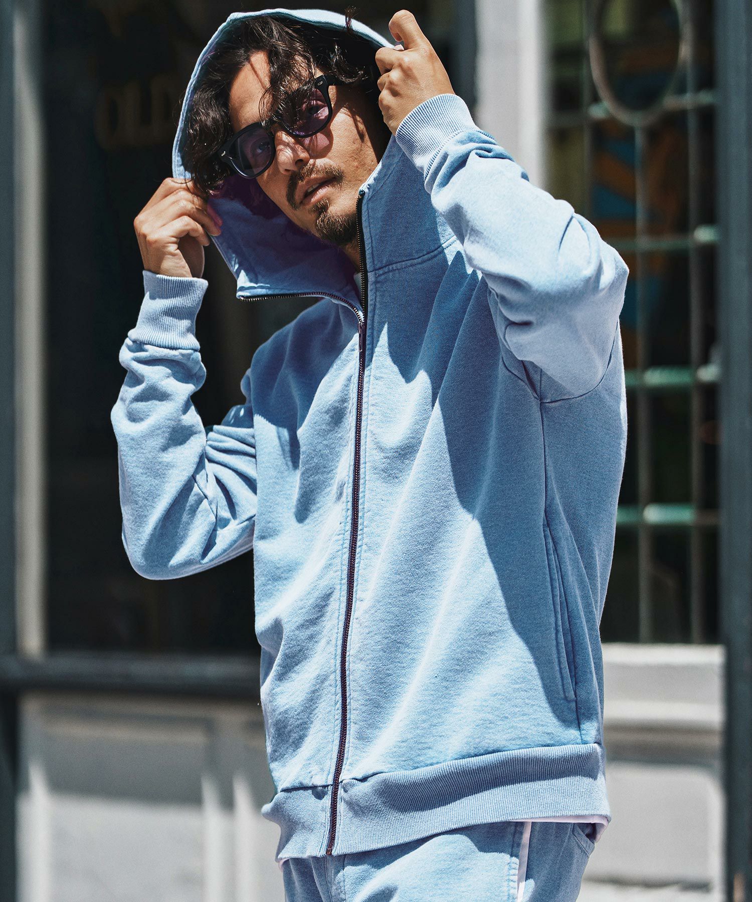 felkod ⭐︎フィルコッド セットアップ パーカー felkod(フィルコッド)】 Knit Denim High Neck Zip Parka ジップ