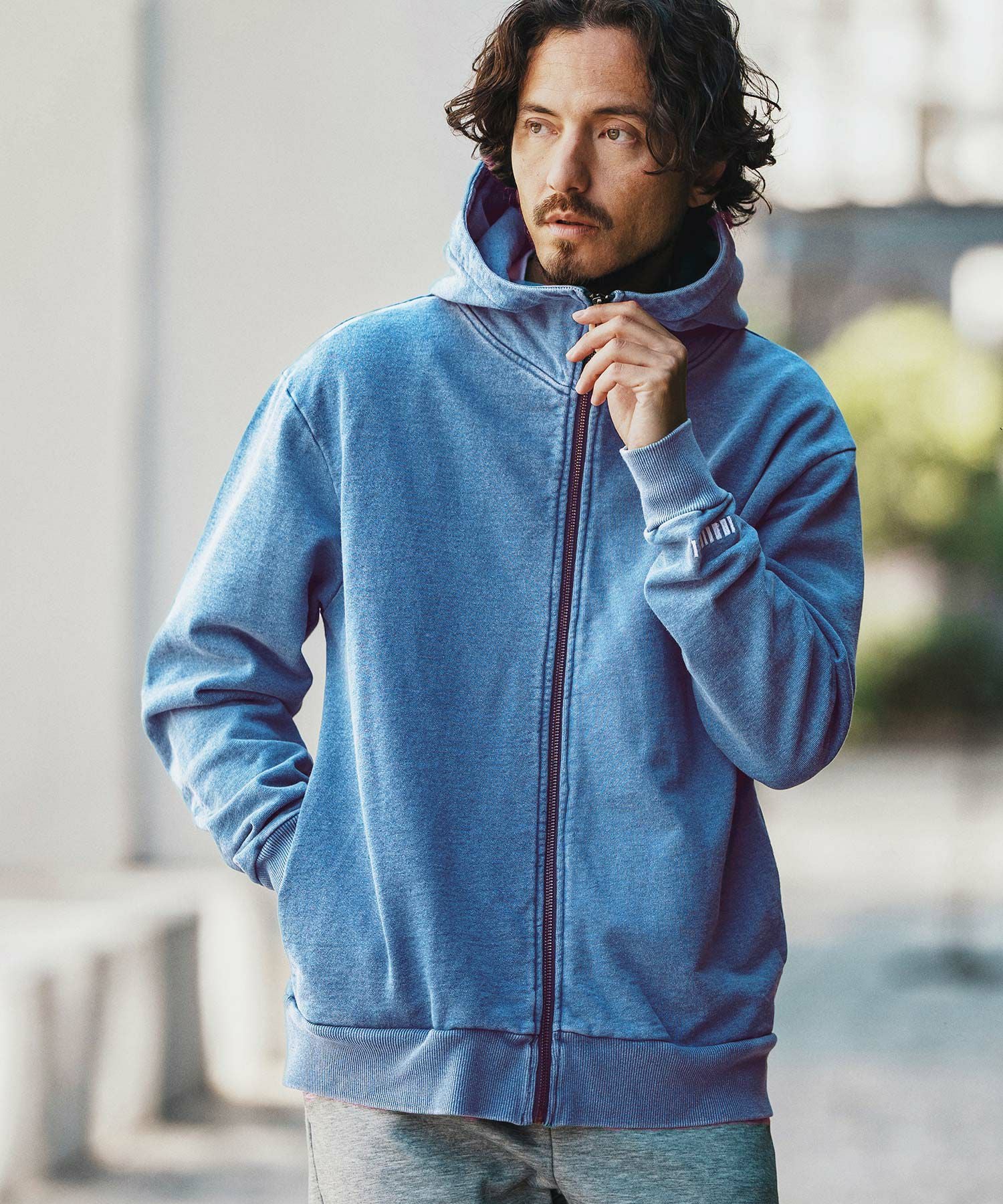 felkod(フィルコッド)】 Knit Denim High Neck Zip Parka ジップ