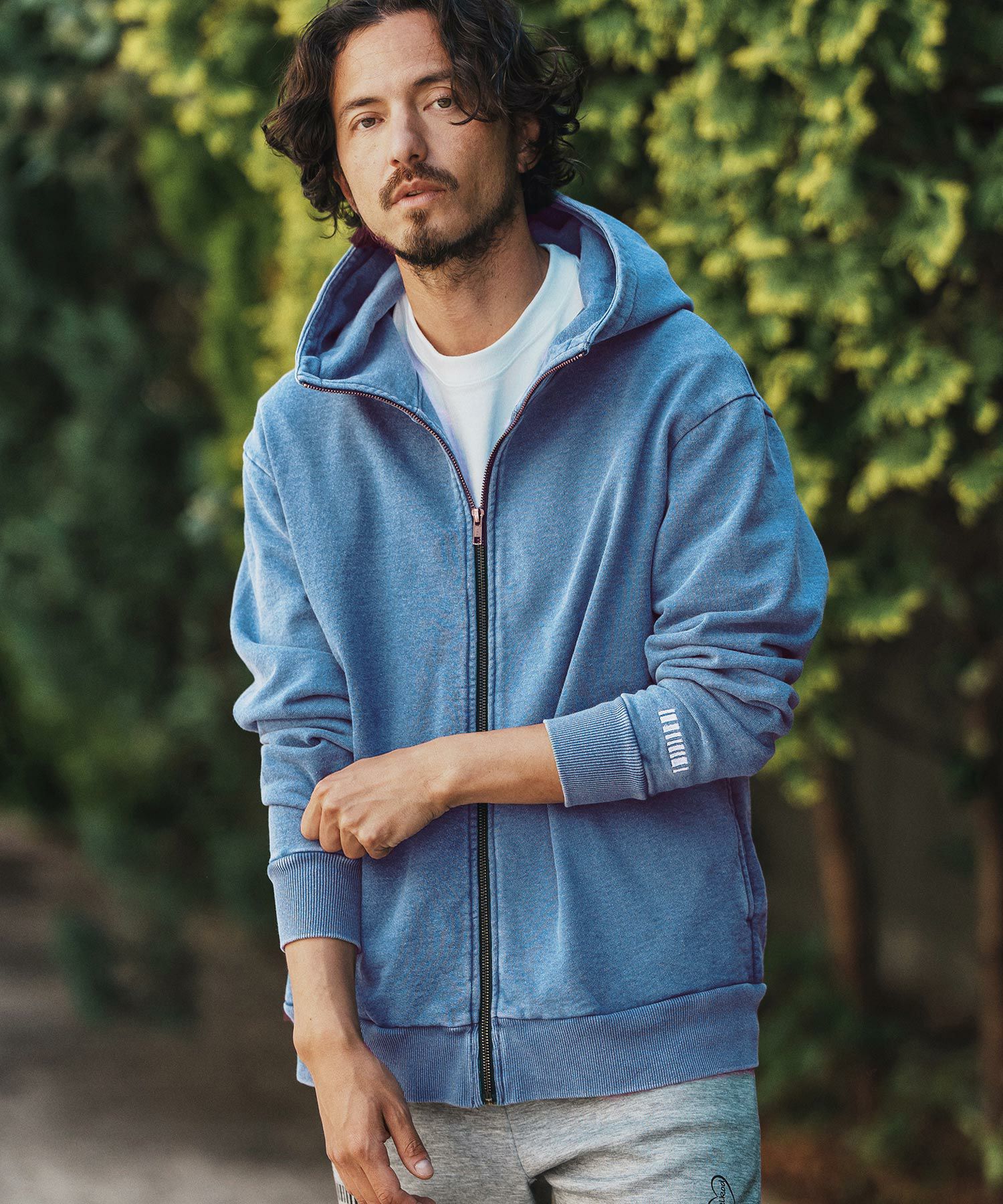 felkod(フィルコッド)】 Knit Denim High Neck Zip Parka ジップ