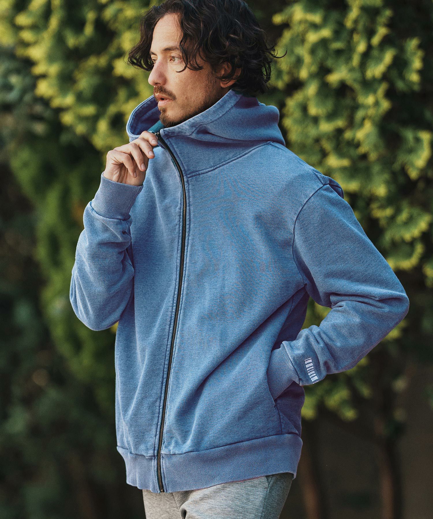 felkod(フィルコッド)】 Knit Denim High Neck Zip Parka ジップ