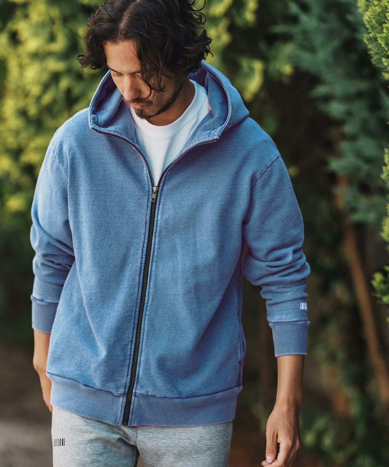 felkod ストレッチ デニムパーカー サイズL インディゴ felkod(フィルコッド)】 Knit Denim High Neck Zip Parka ジップ