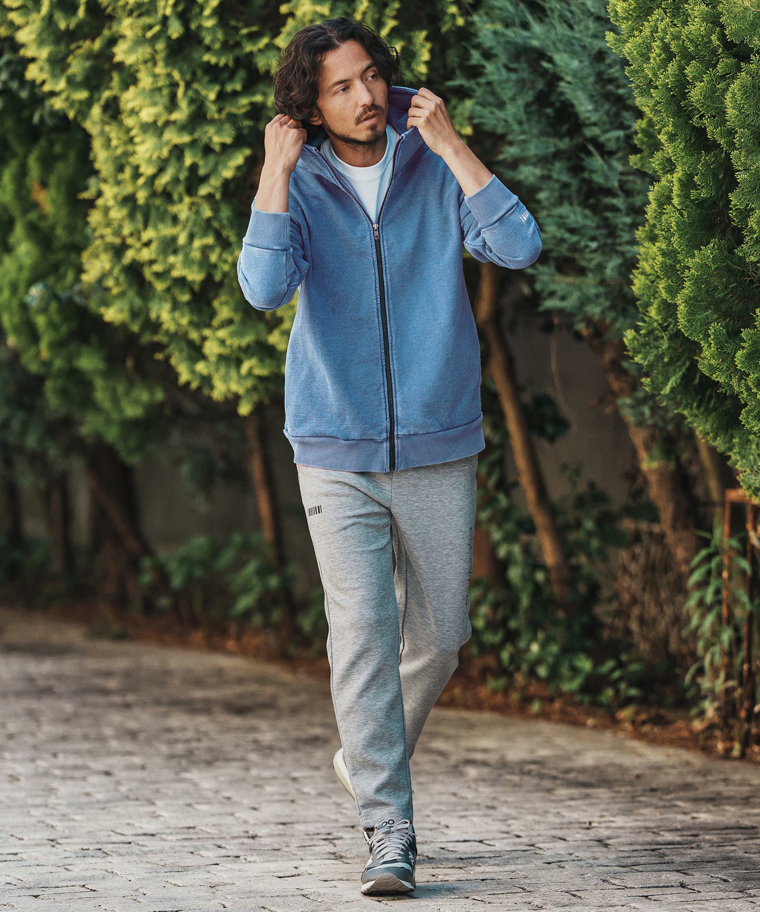 felkod ストレッチ デニムパーカー サイズL インディゴ felkod(フィルコッド)】 Knit Denim High Neck Zip Parka ジップ