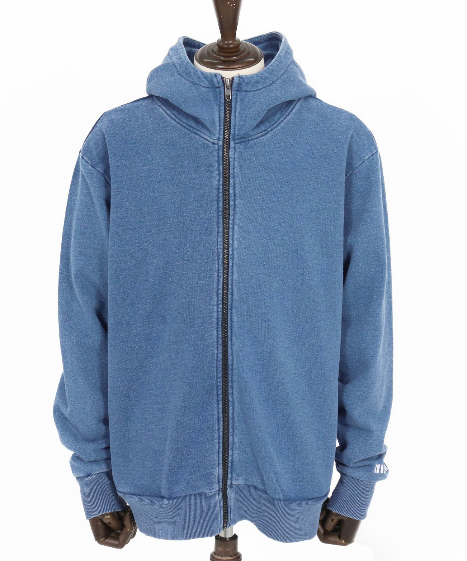 felkod ストレッチ デニムパーカー サイズL インディゴ felkod(フィルコッド)】 Knit Denim High Neck Zip Parka ジップ