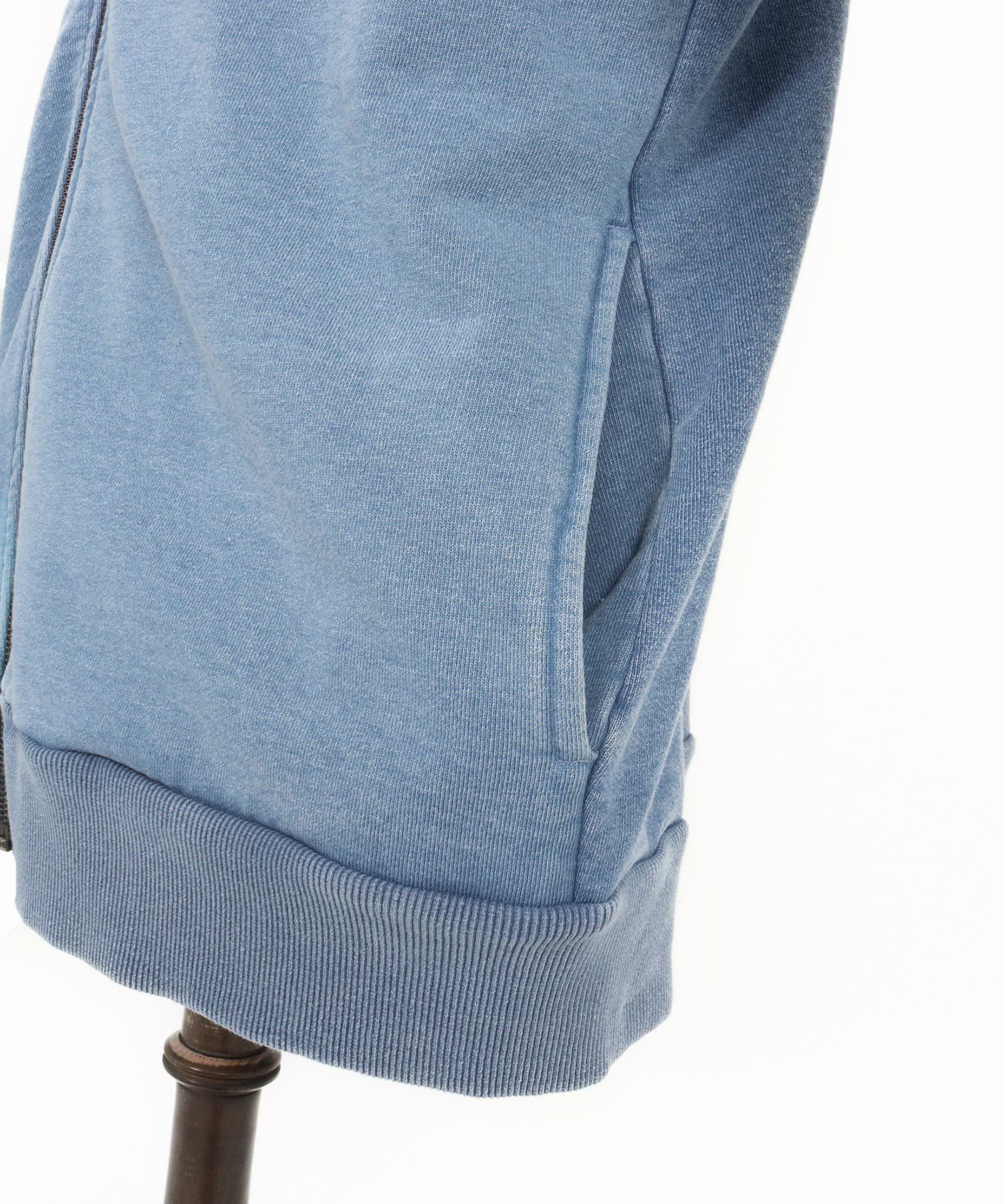 felkod ストレッチ デニムパーカー サイズL インディゴ felkod(フィルコッド)】 Knit Denim High Neck Zip Parka ジップ